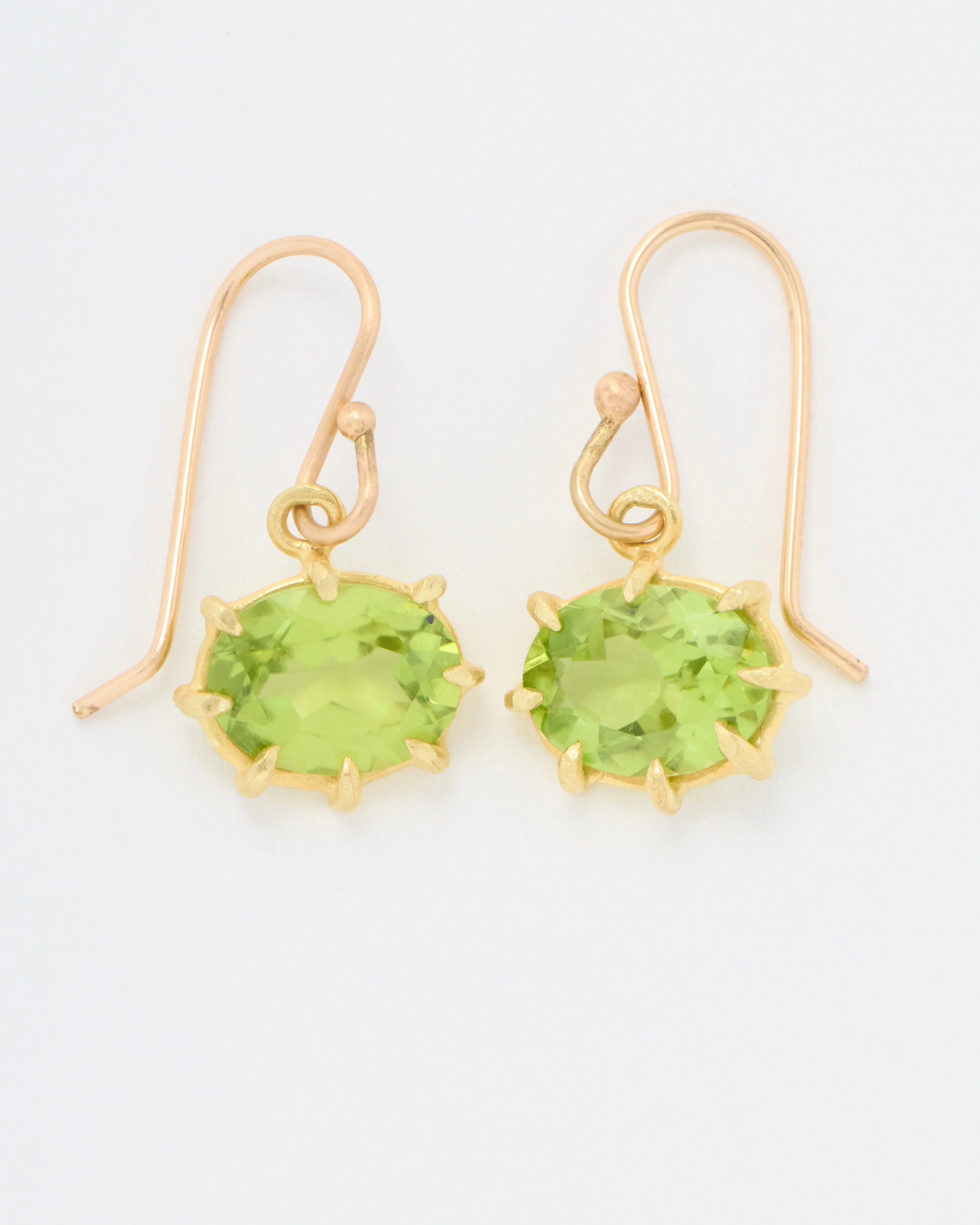 peridot mini faceted oval drop earrings - Image 4