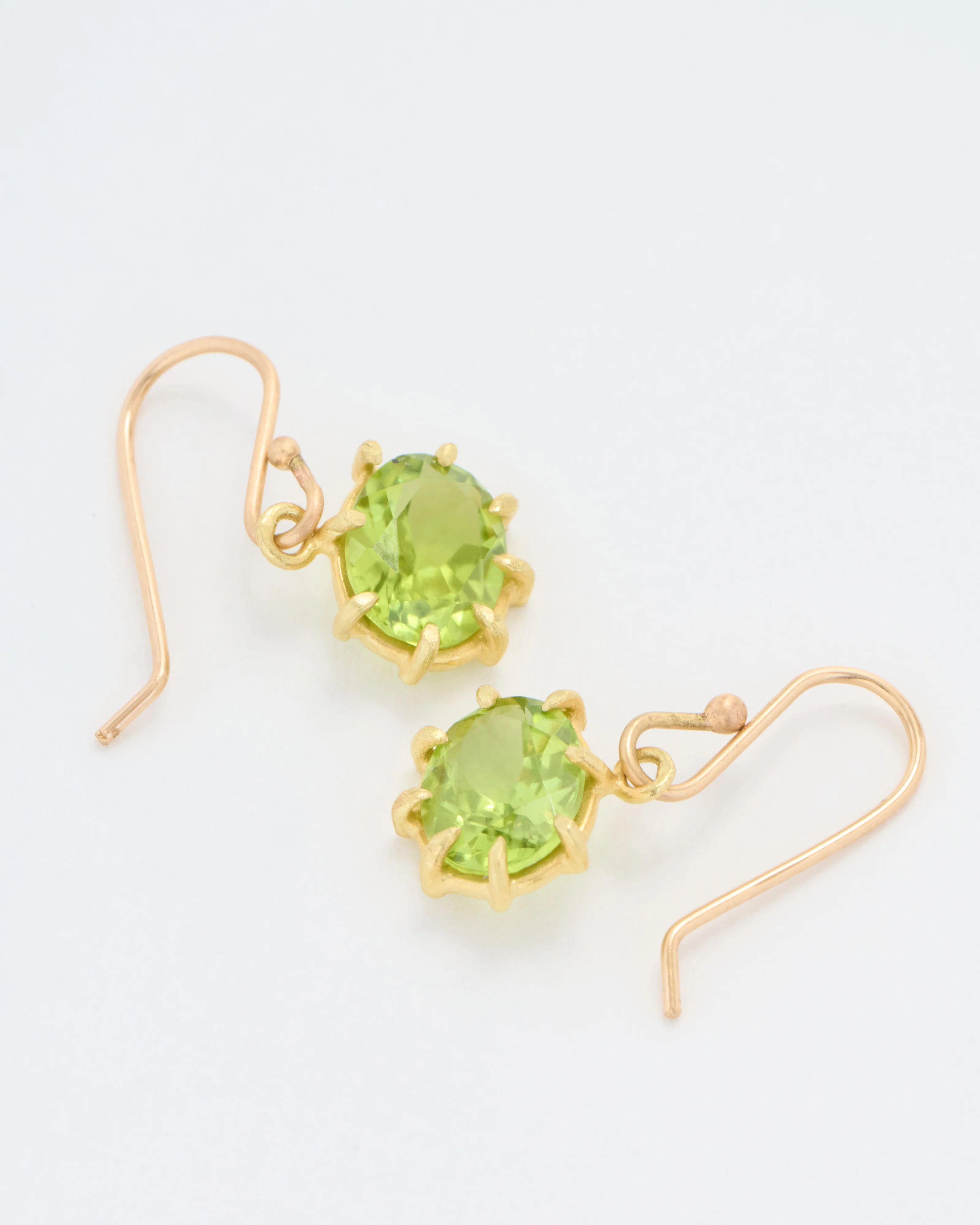 peridot mini faceted oval drop earrings - Image 5