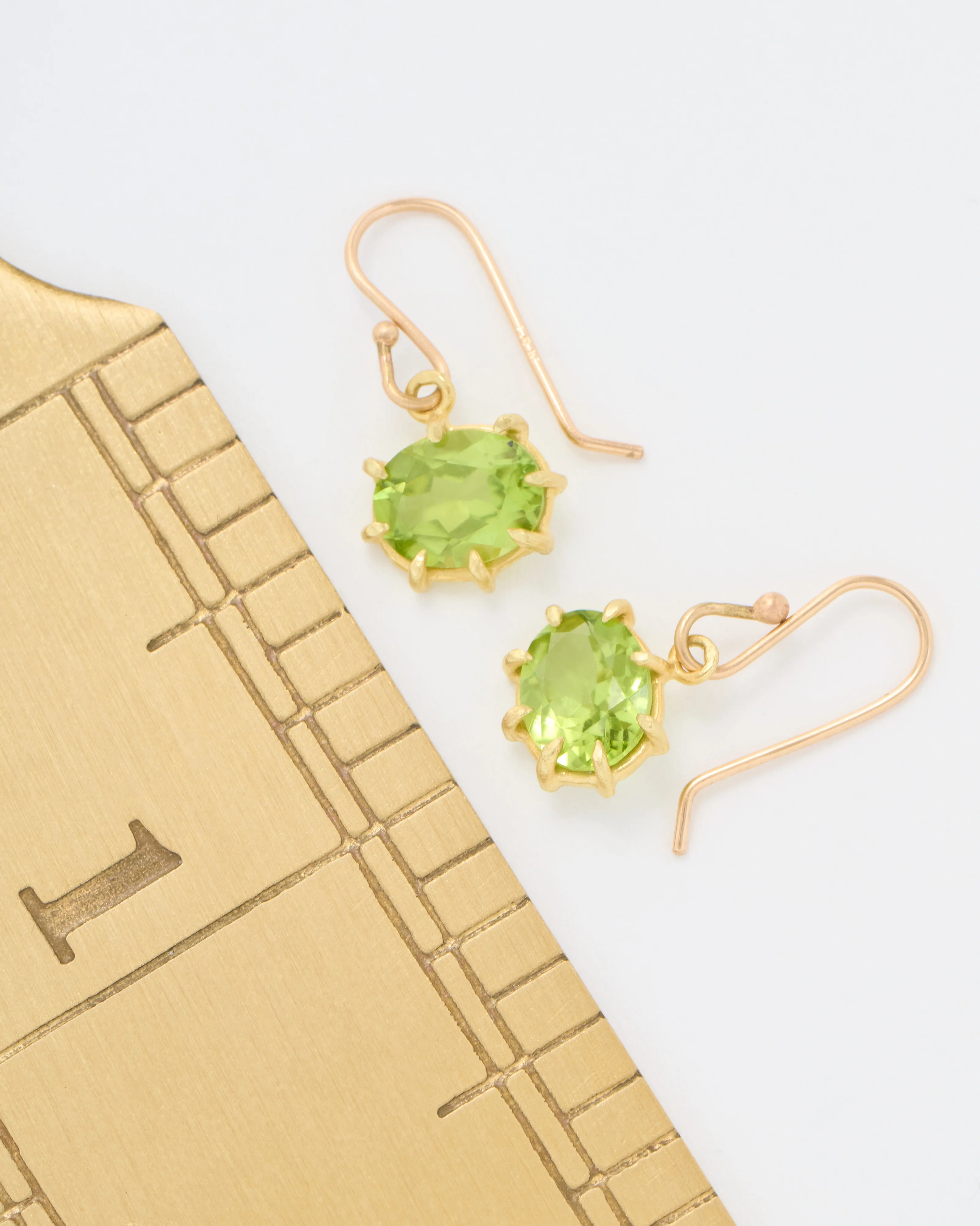 peridot mini faceted oval drop earrings - Image 6