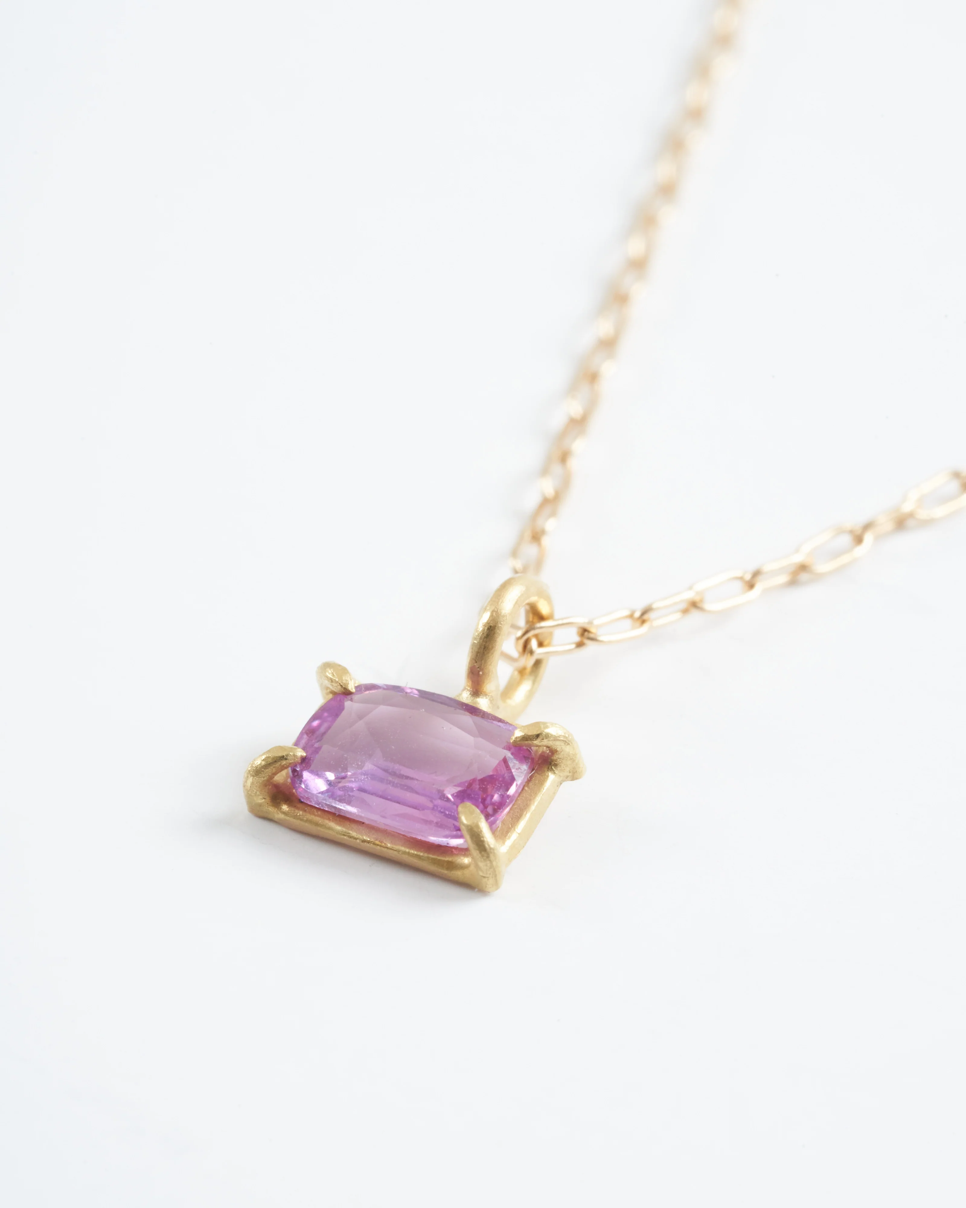pink sapphire mini gem necklace - pink - Image 2