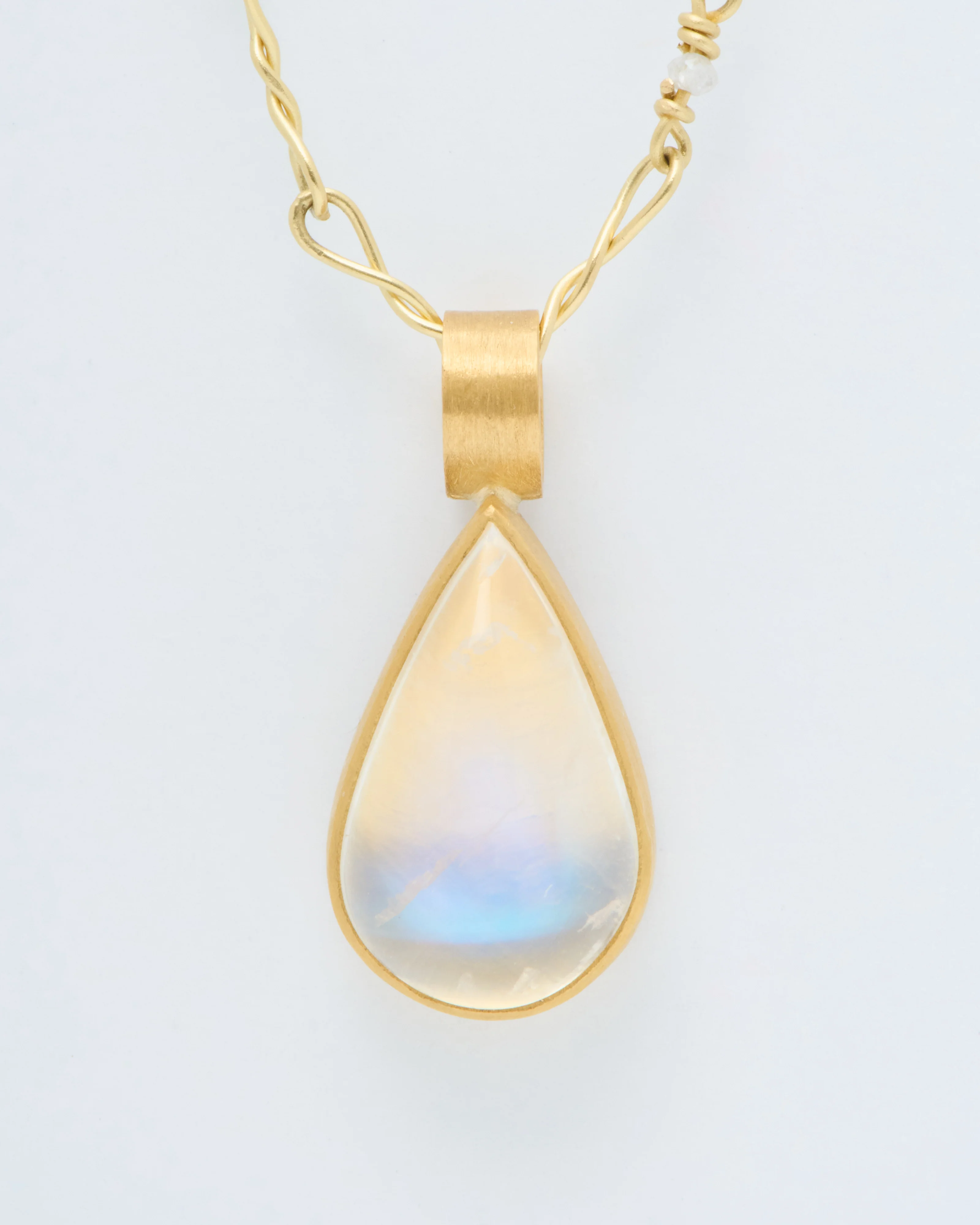 rainbow moonstone teardrop pendant - Image 2
