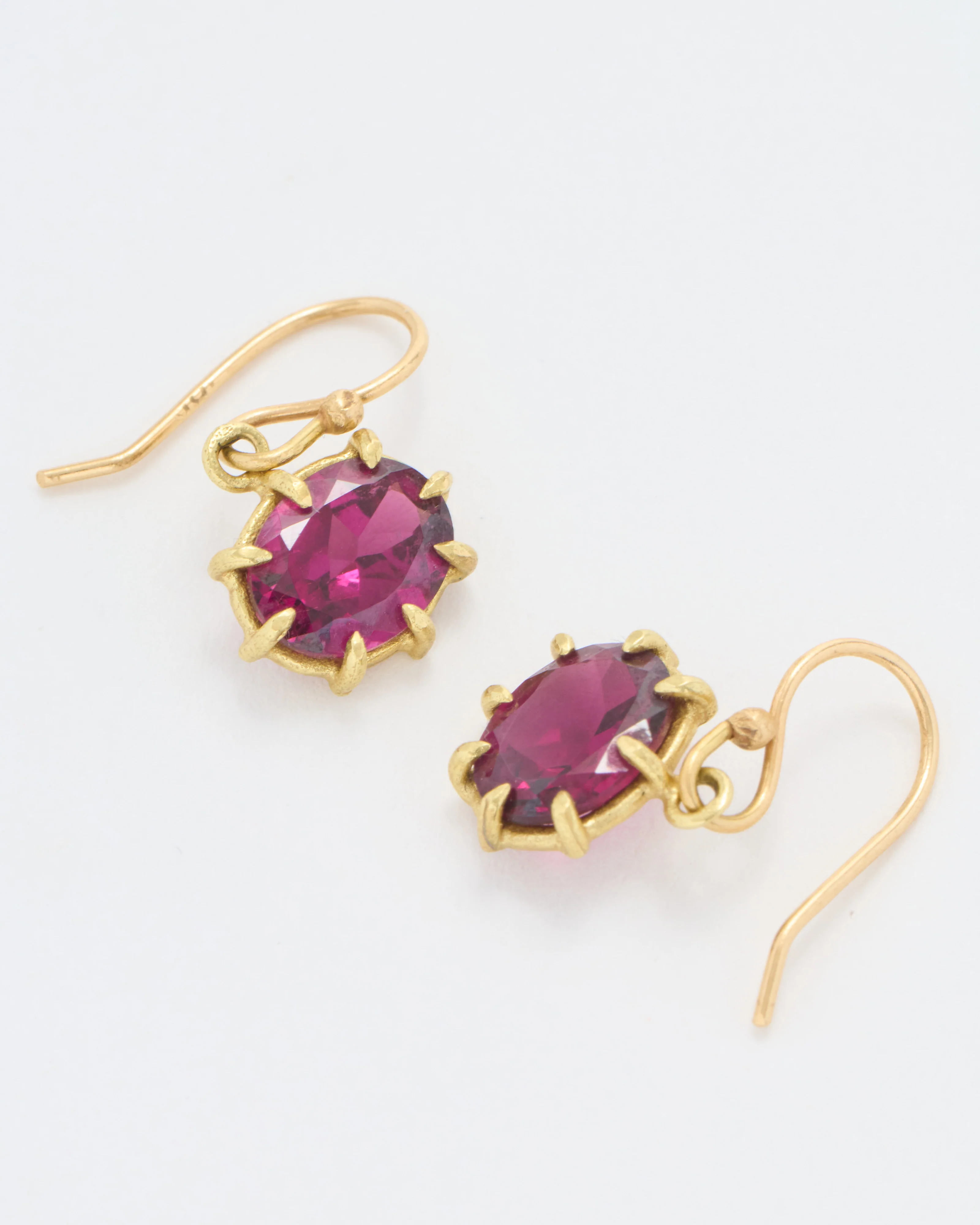 rhodolite garnet mini faceted oval drop earrings - Image 5