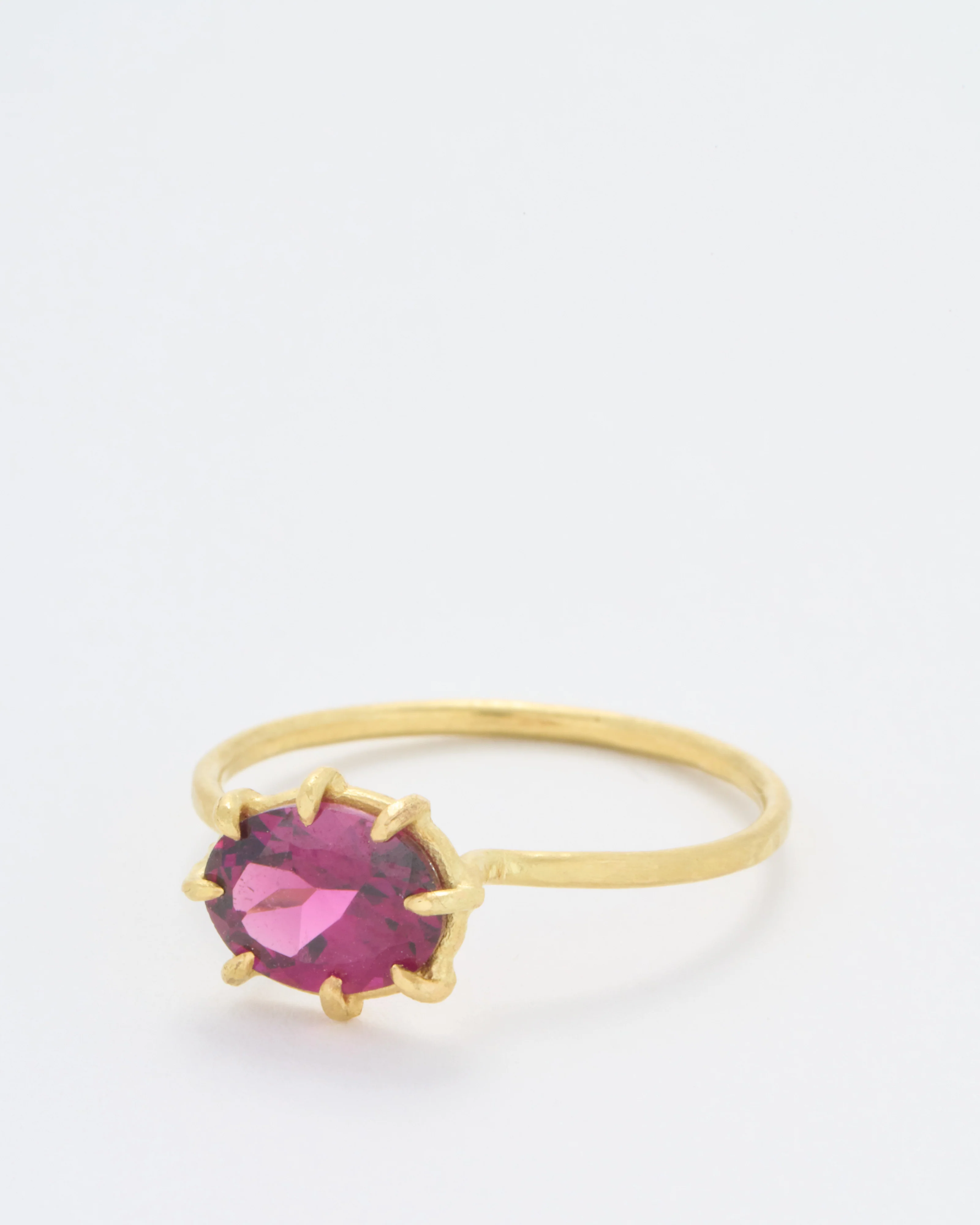 rhodolite garnet faceted oval gem ring - Image 3