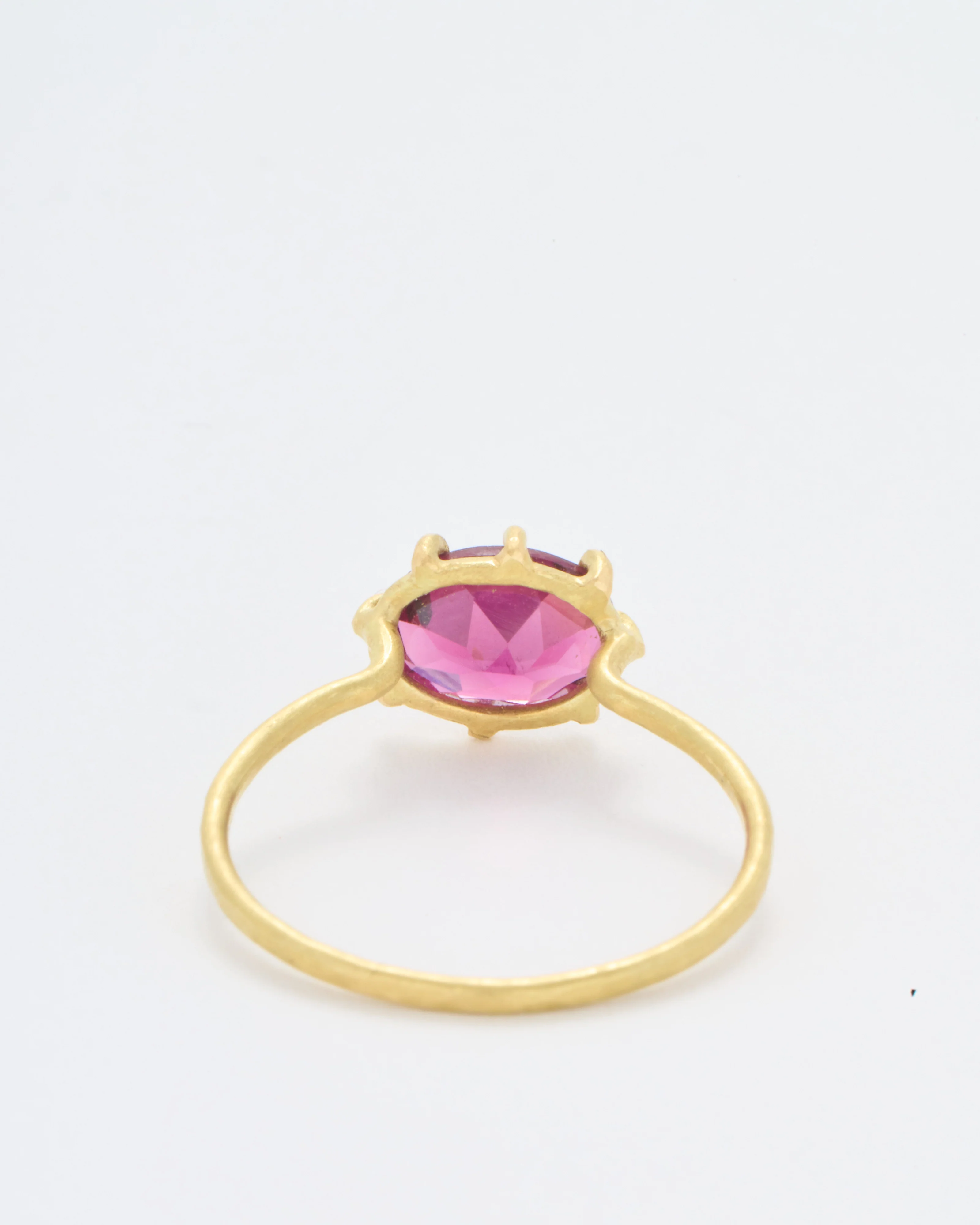rhodolite garnet faceted oval gem ring - Image 6