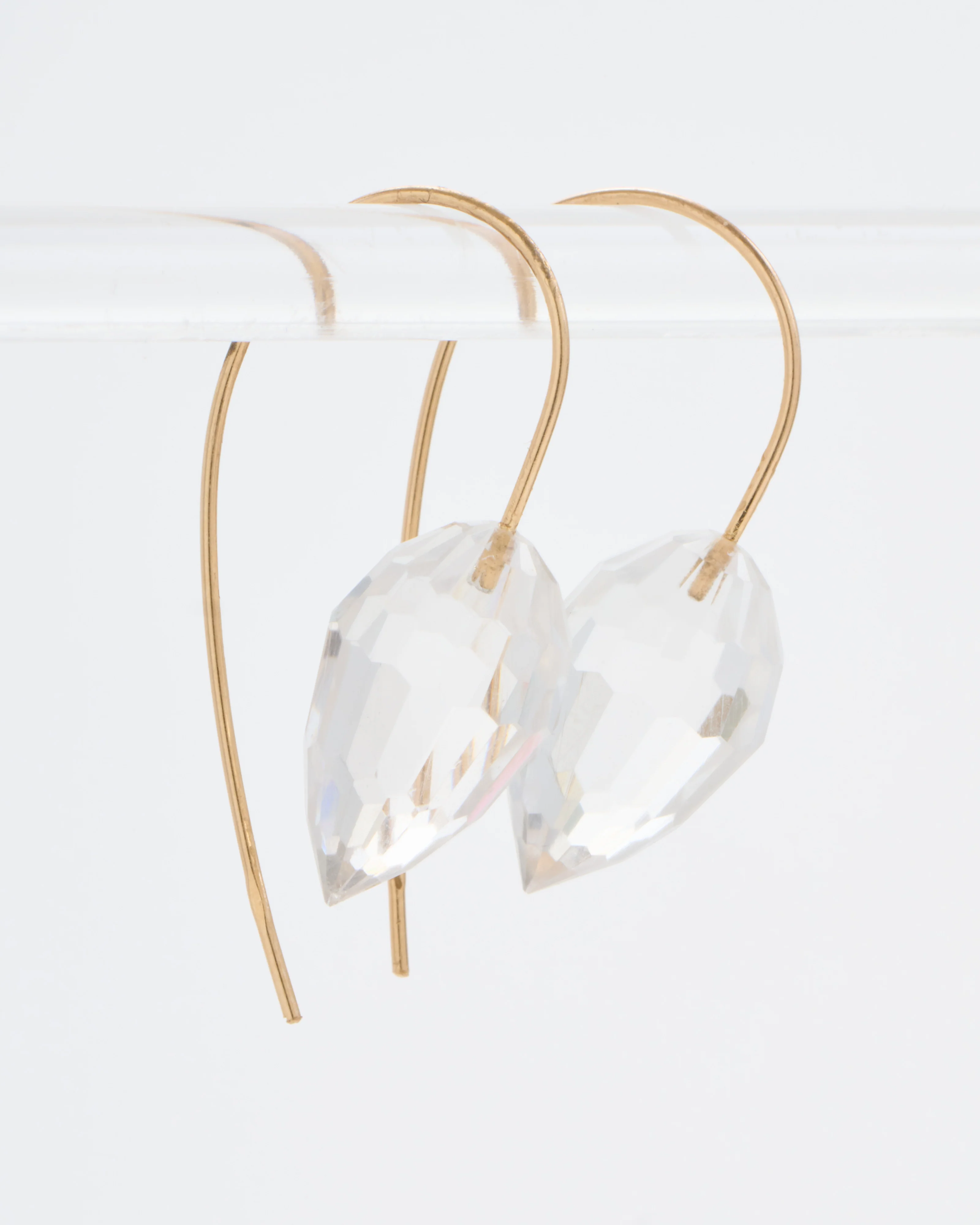 rock crystal carved drop earrings - Image 2