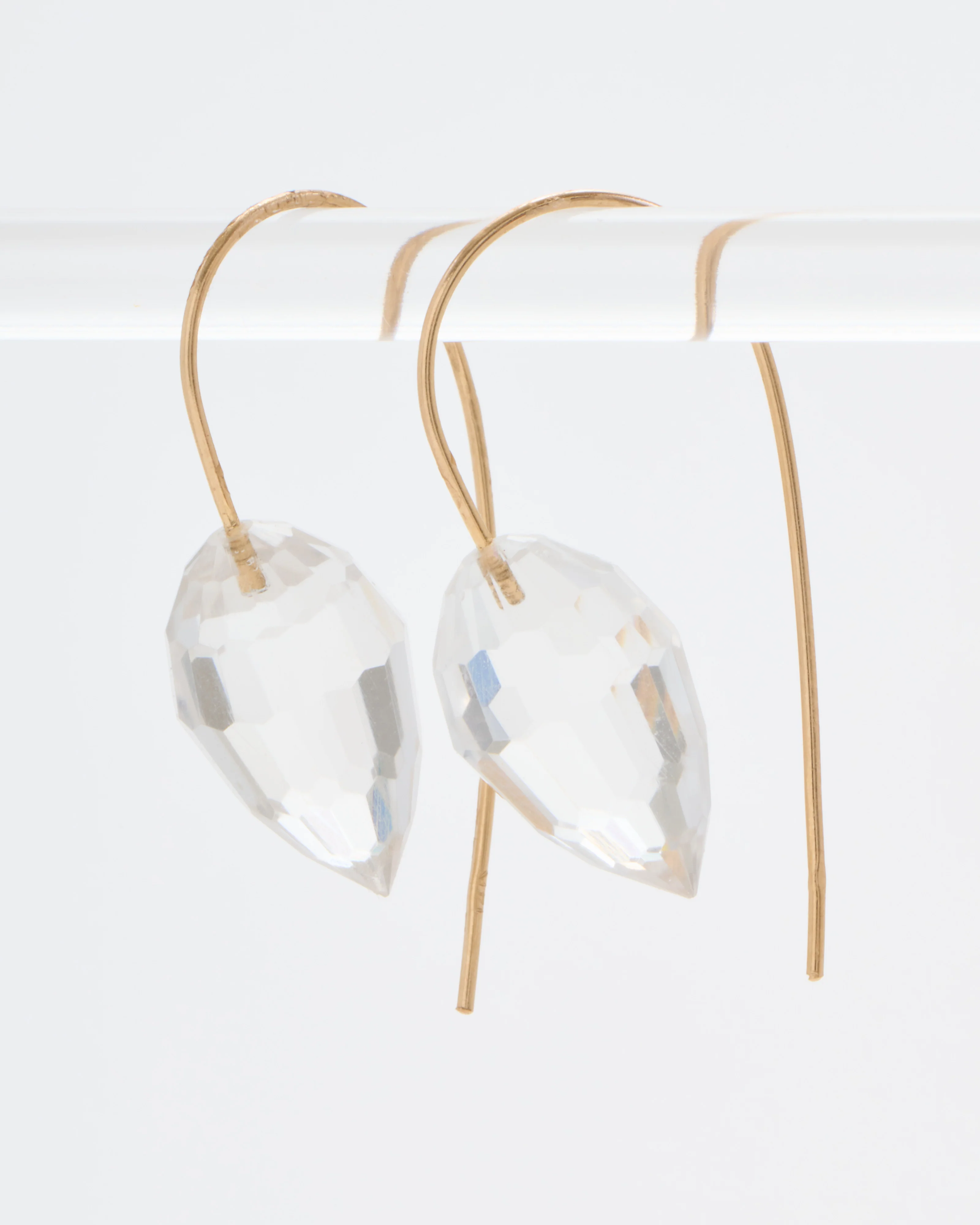rock crystal carved drop earrings - Image 3