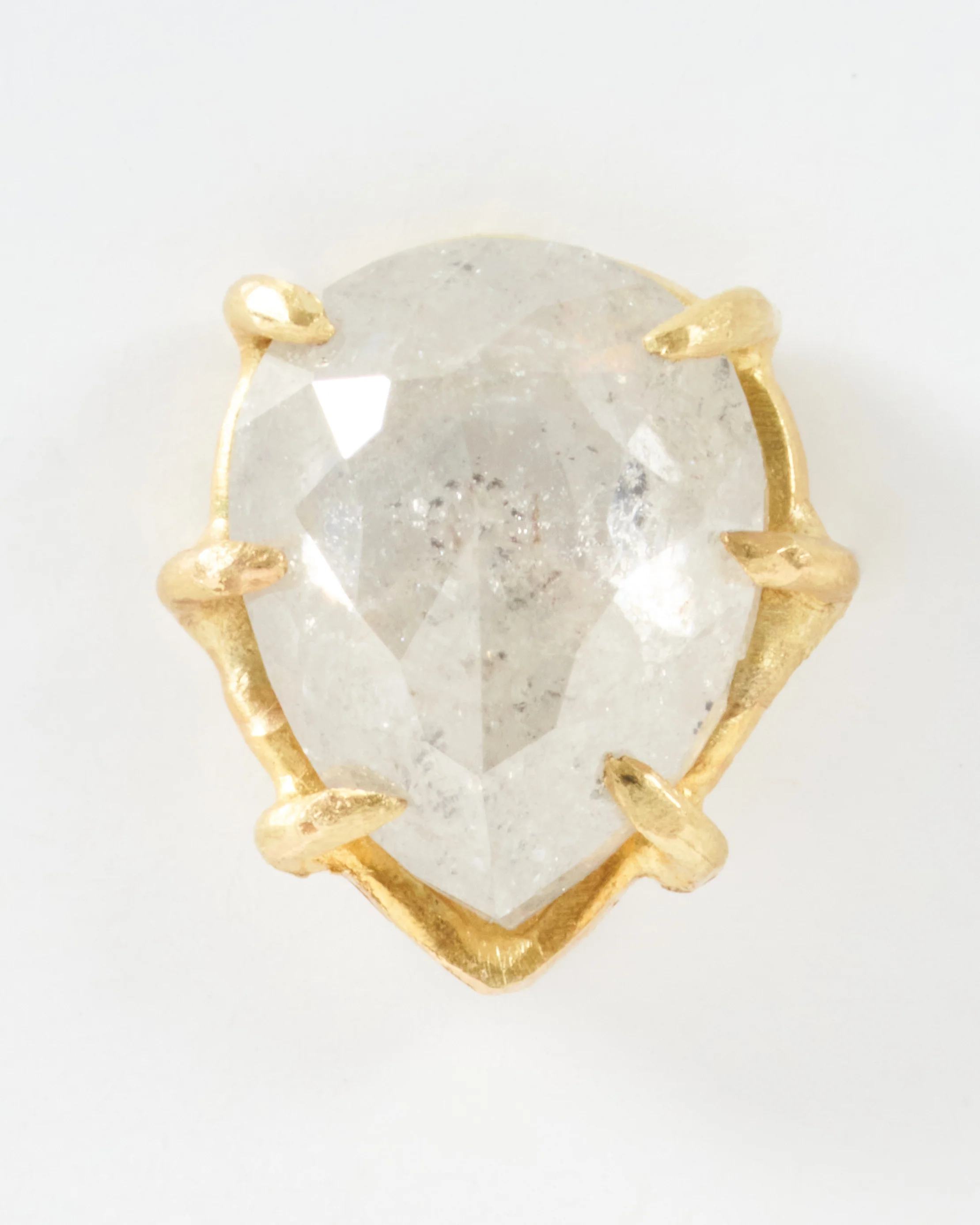 rustic diamond teardrop large stud earrings - Image 2