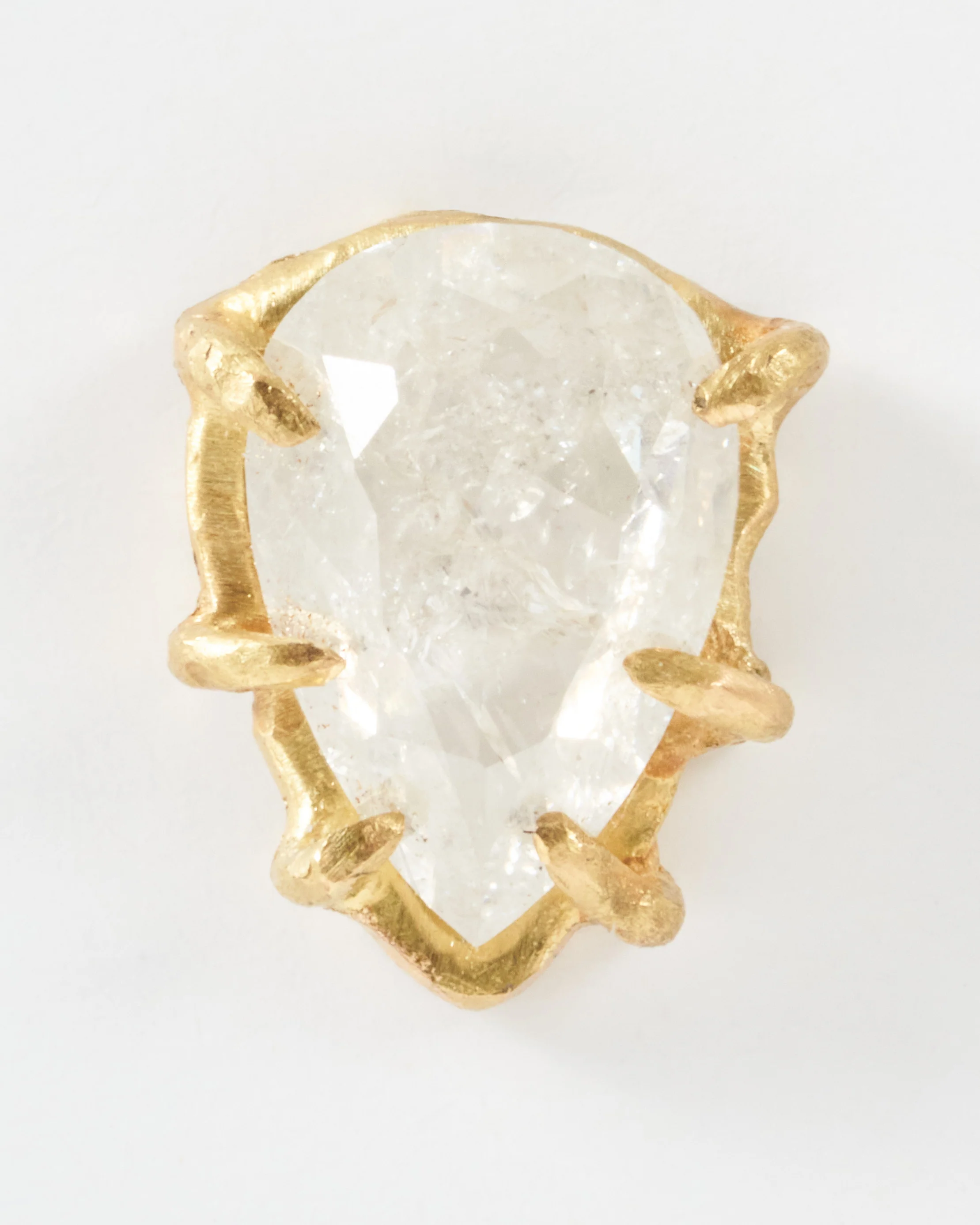 rustic diamond teardrop stud earrings - Image 2