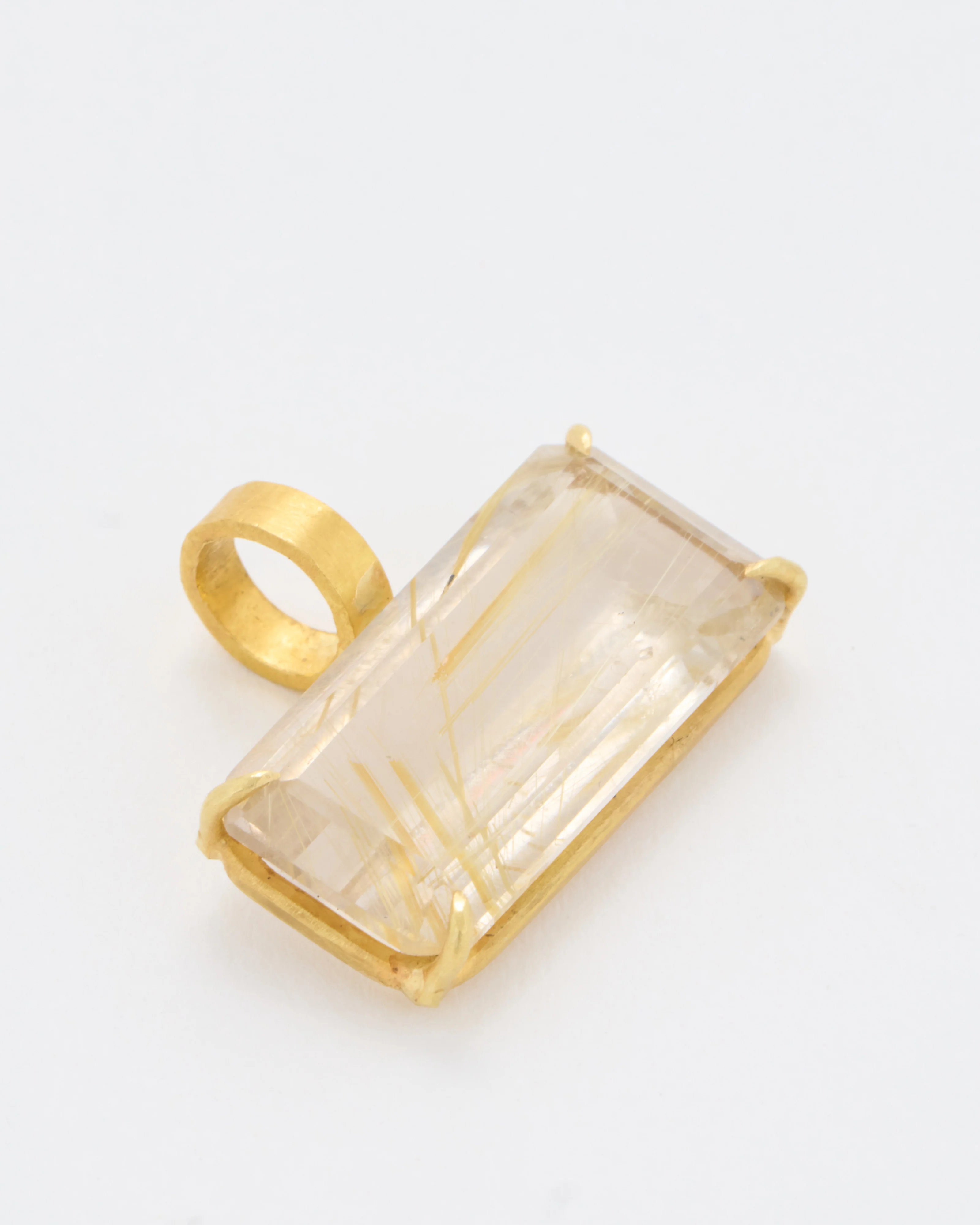 rutile quartz emerald cut pendant - Image 5