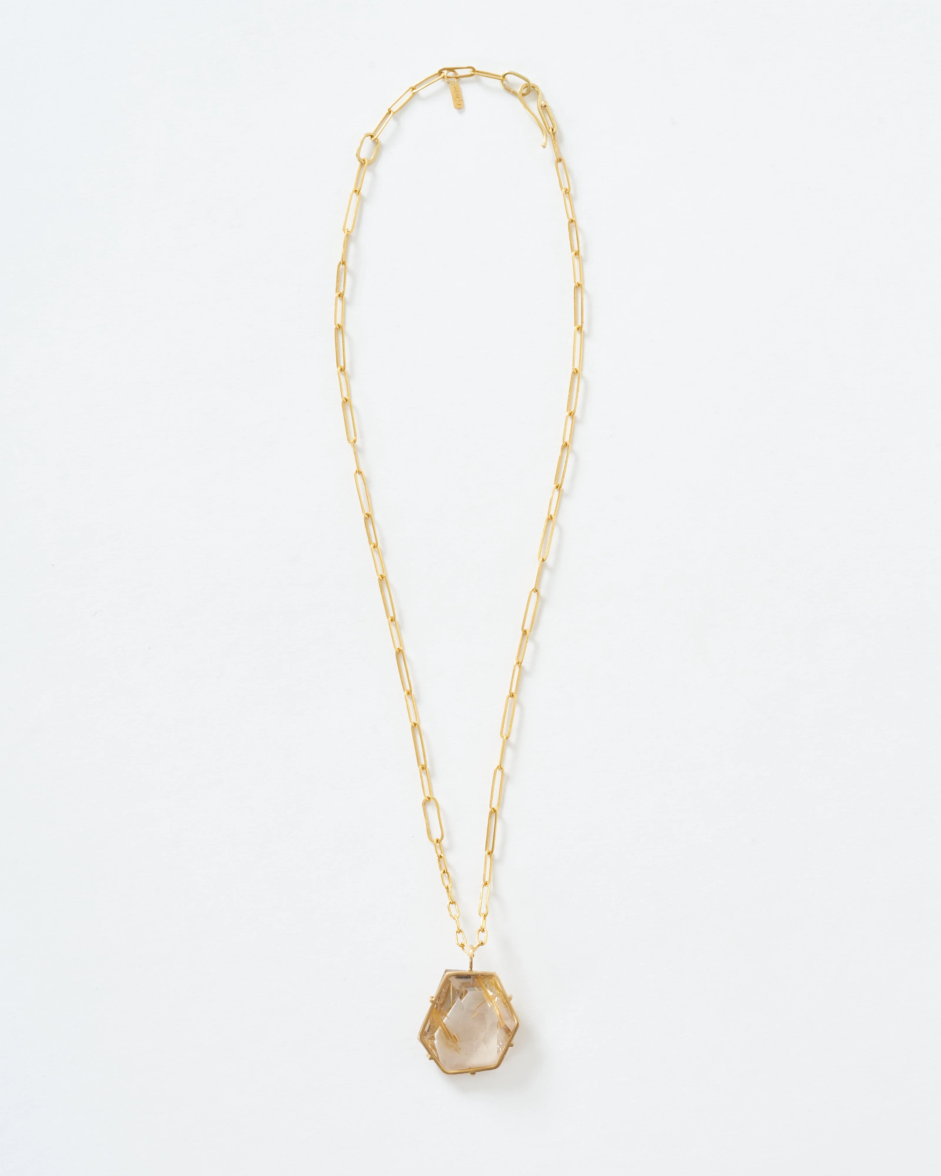 rutile quartz geometric gemstone chain necklace - Image 3