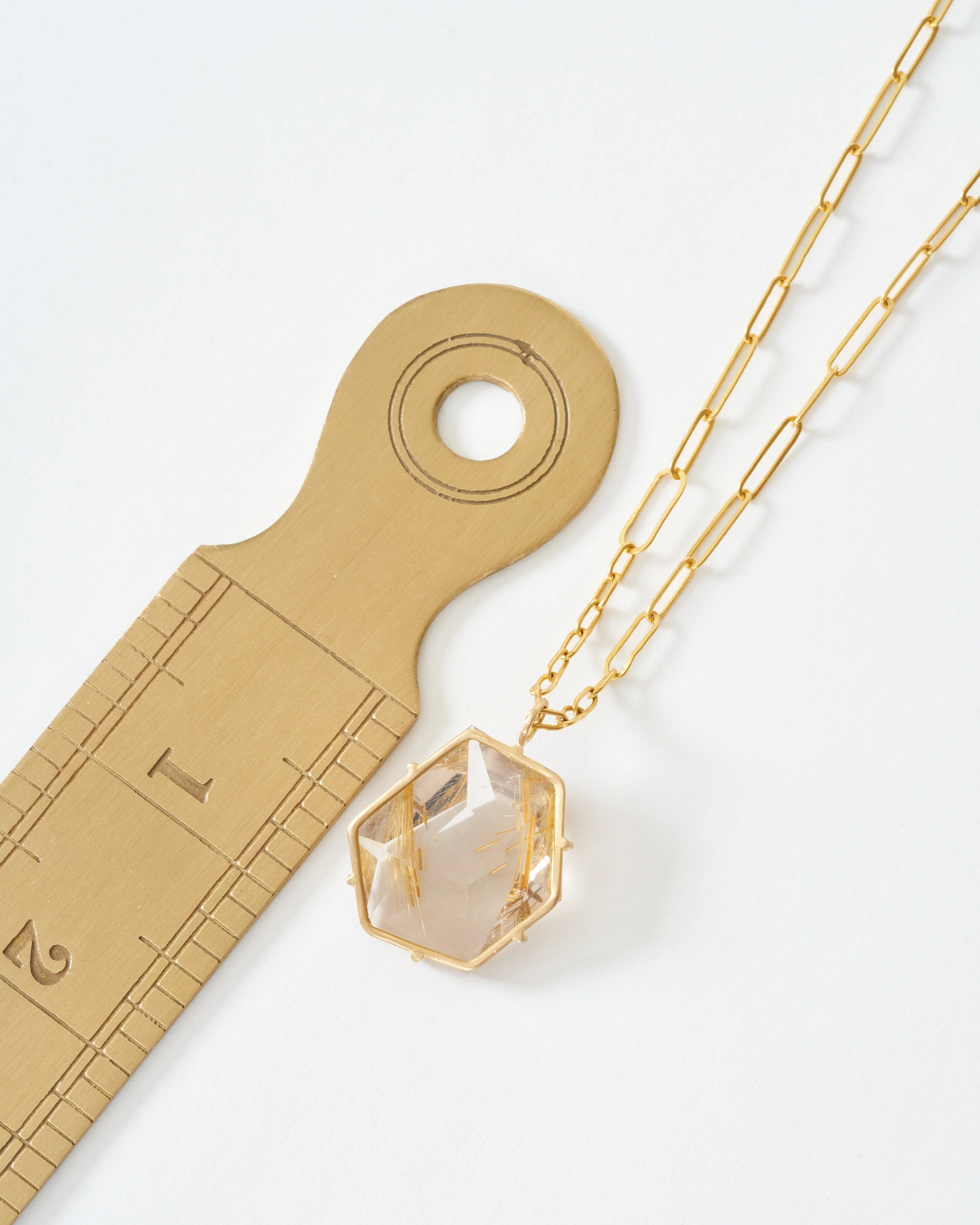 rutile quartz geometric gemstone chain necklace - Image 6