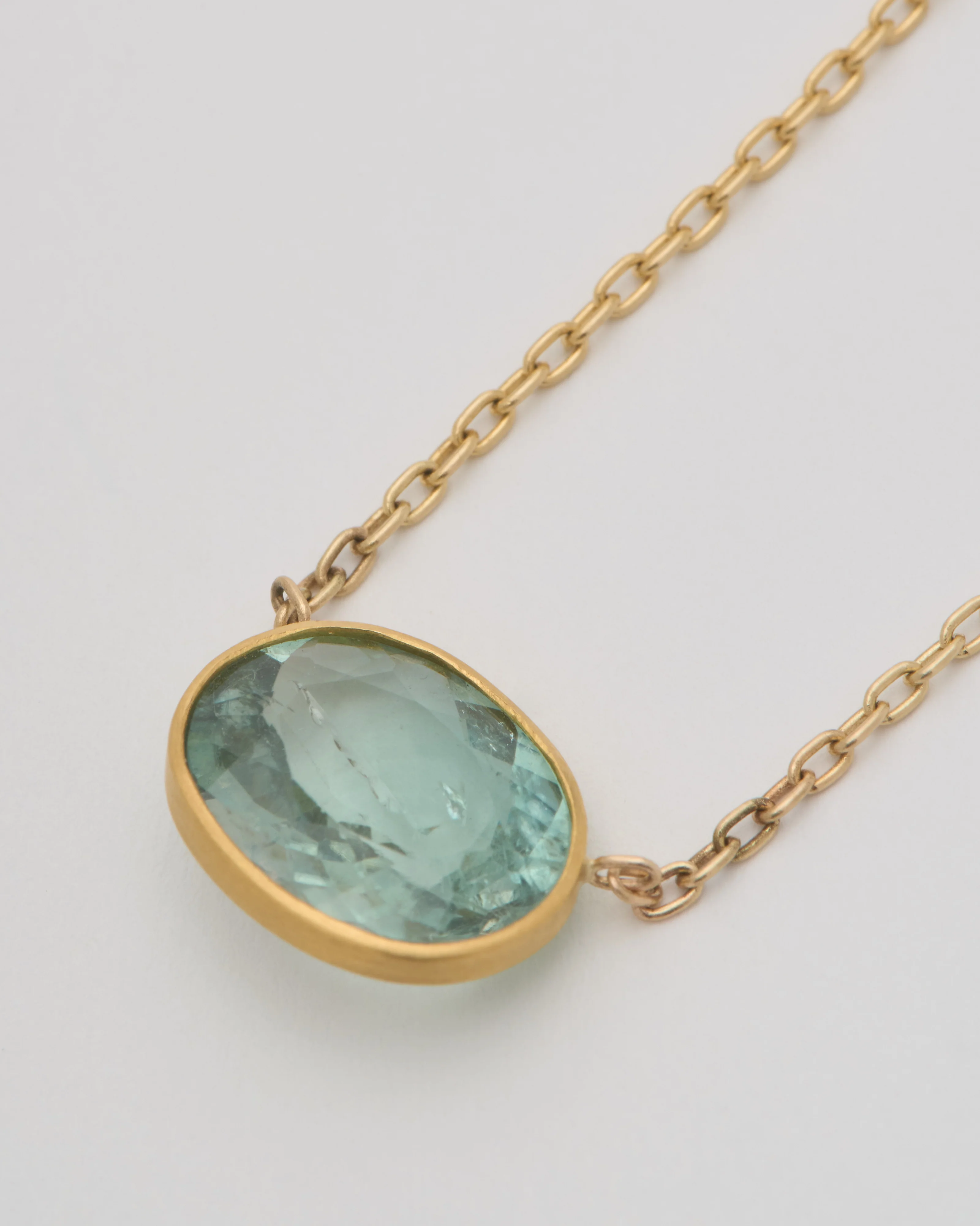 sage green tourmaline pendant necklace - Image 2