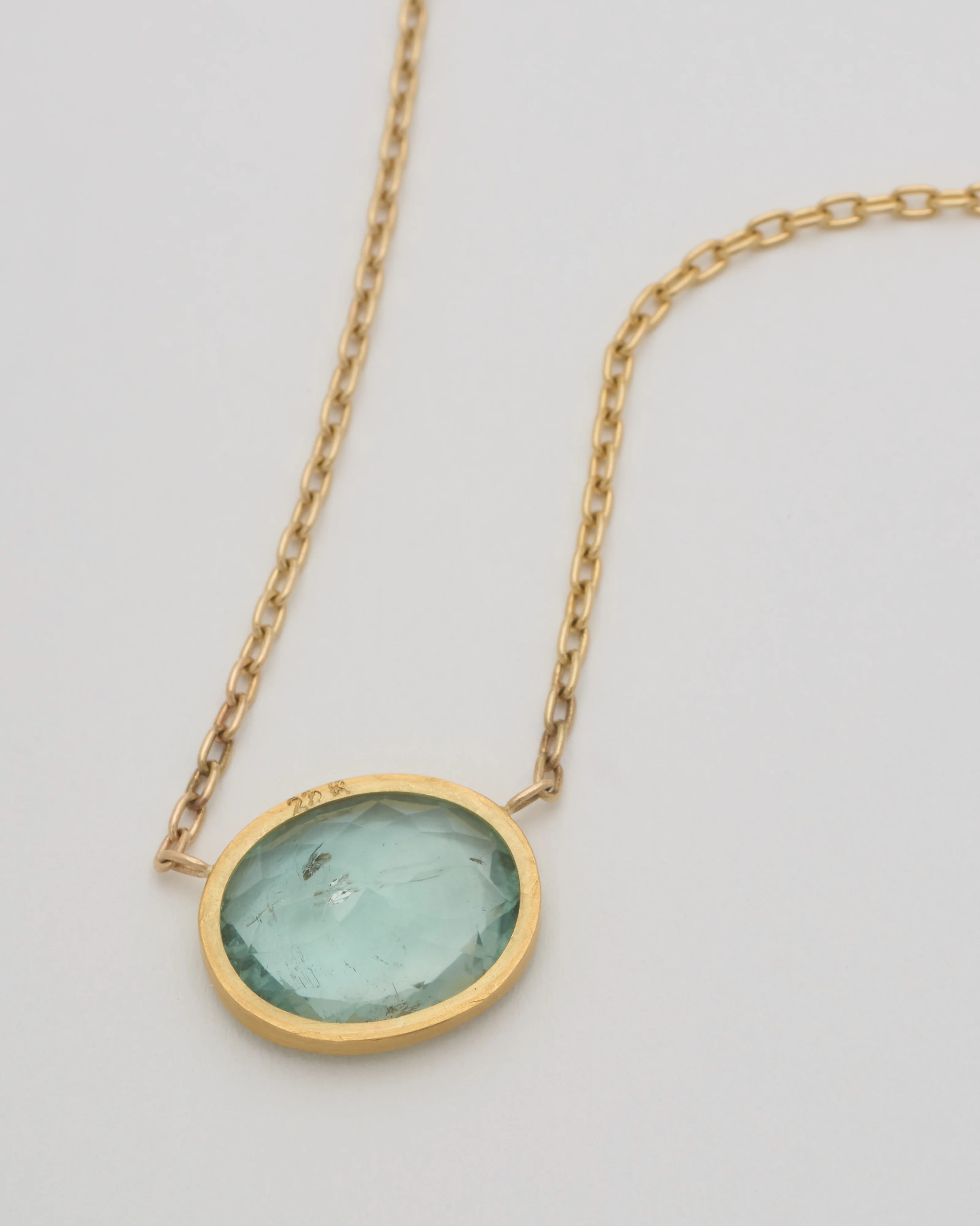 sage green tourmaline pendant necklace - Image 3