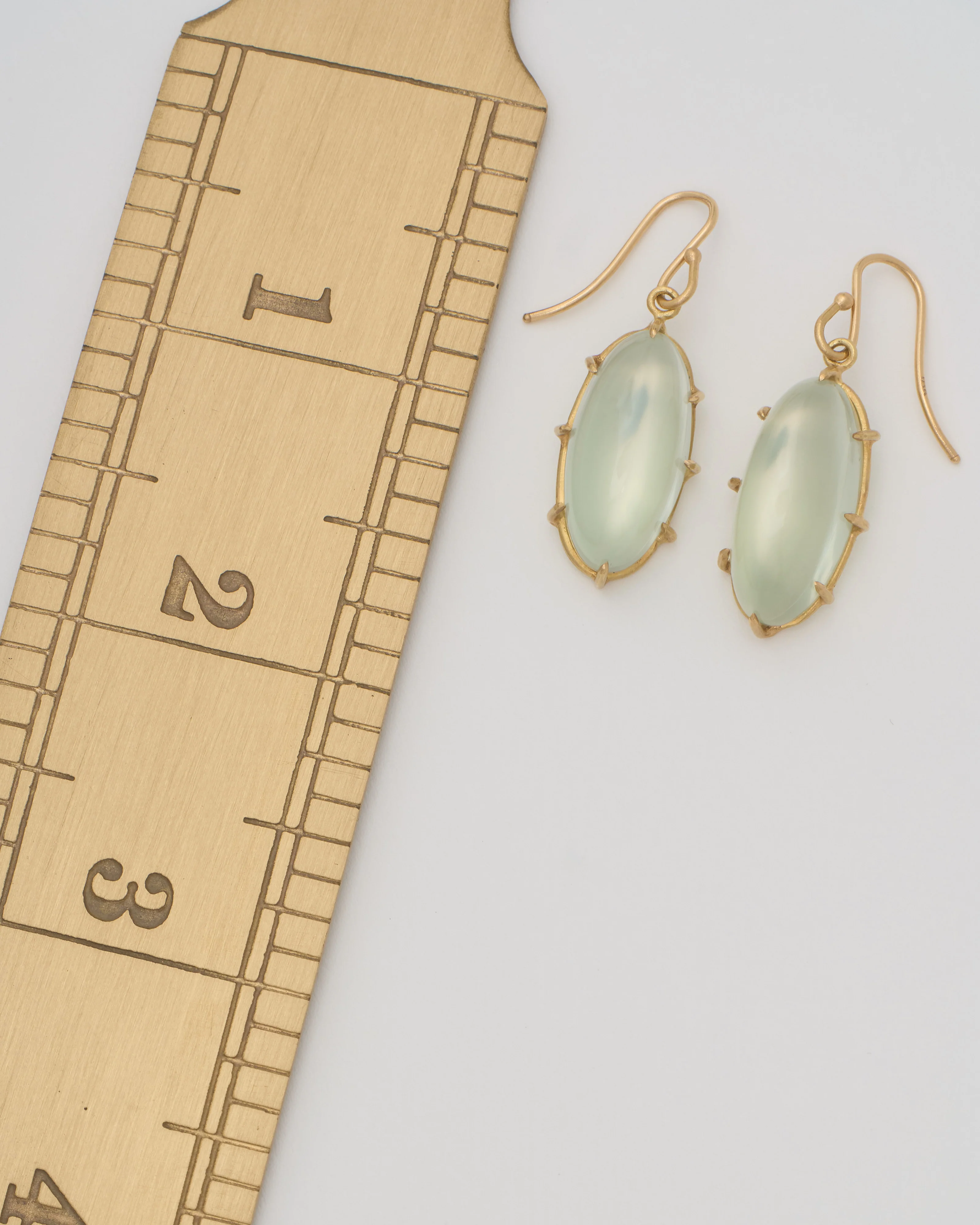 sage moonstone cabochon drop earrings - Image 6
