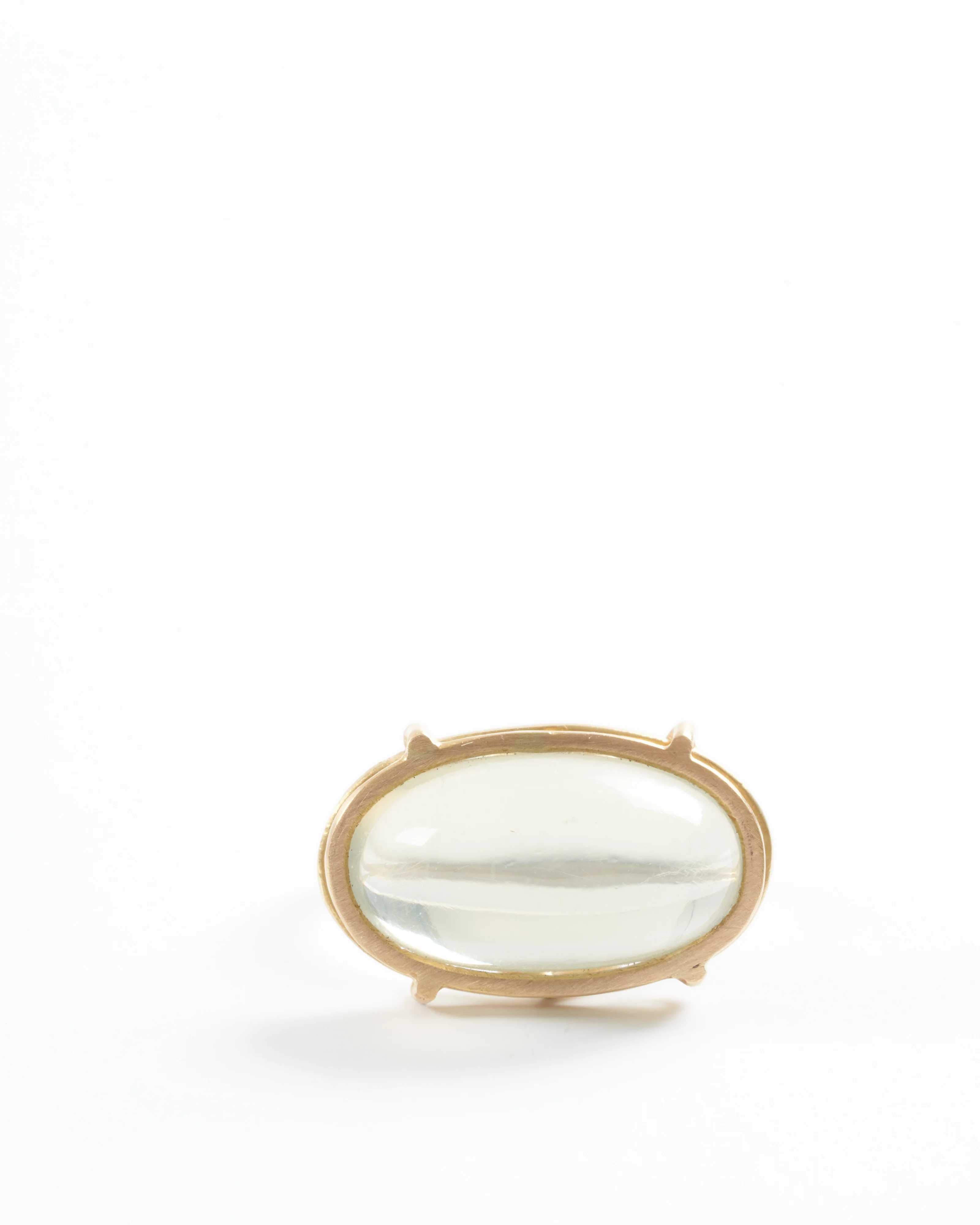sage moonstone cabochon east-west ring - light green - Image 2