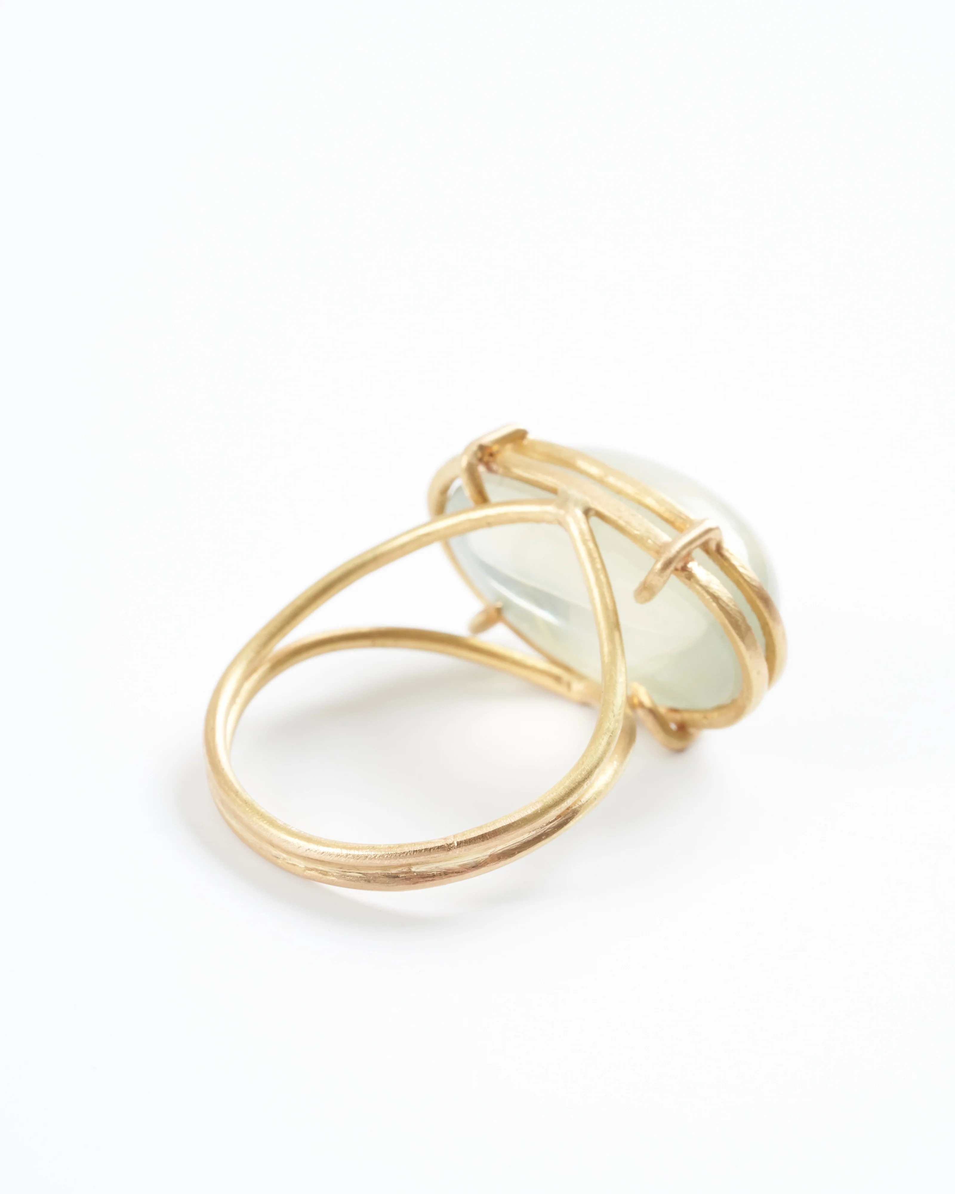 sage moonstone cabochon east-west ring - light green - Image 3
