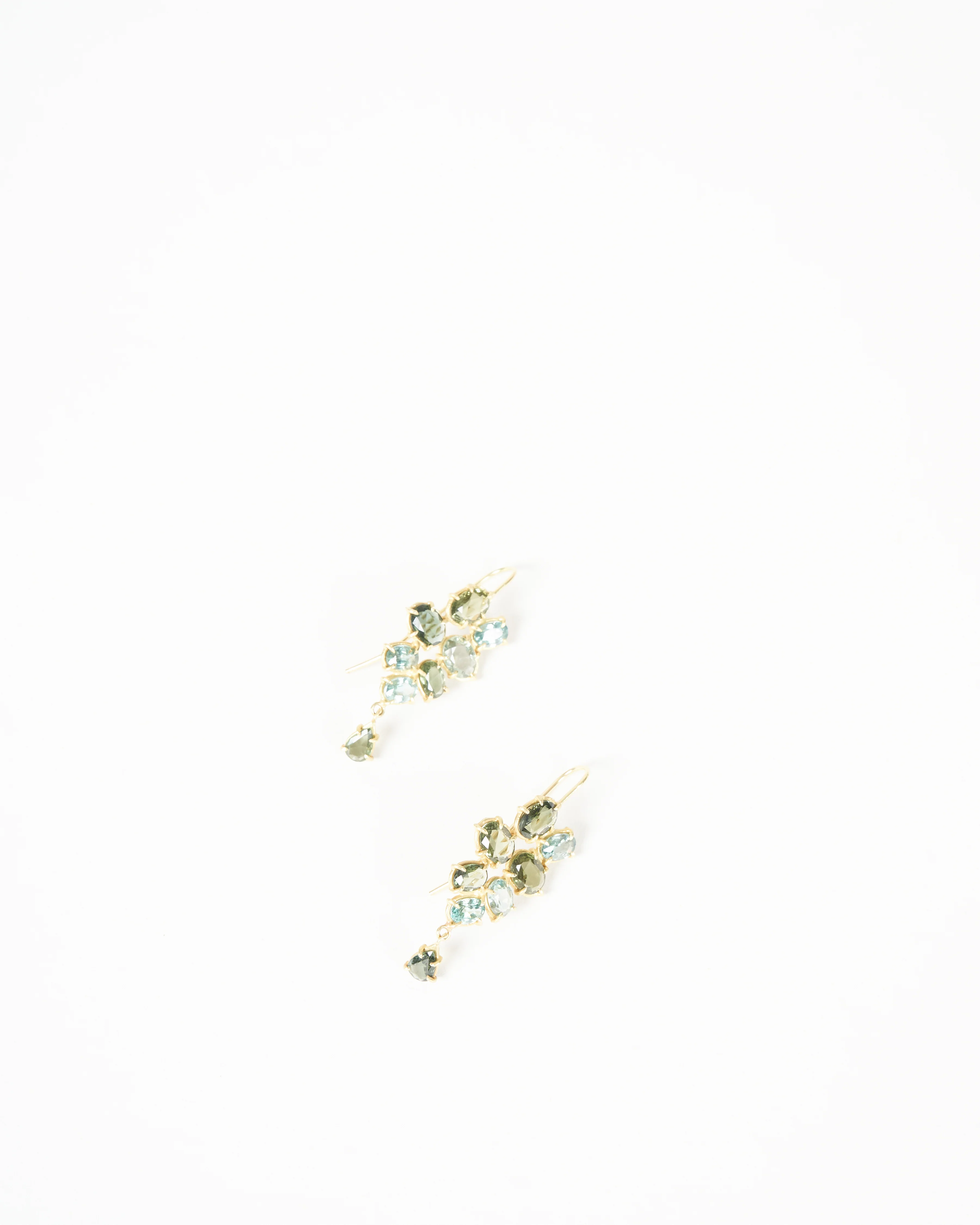 sapphire and tourmaline florette earrings - gold - Image 2