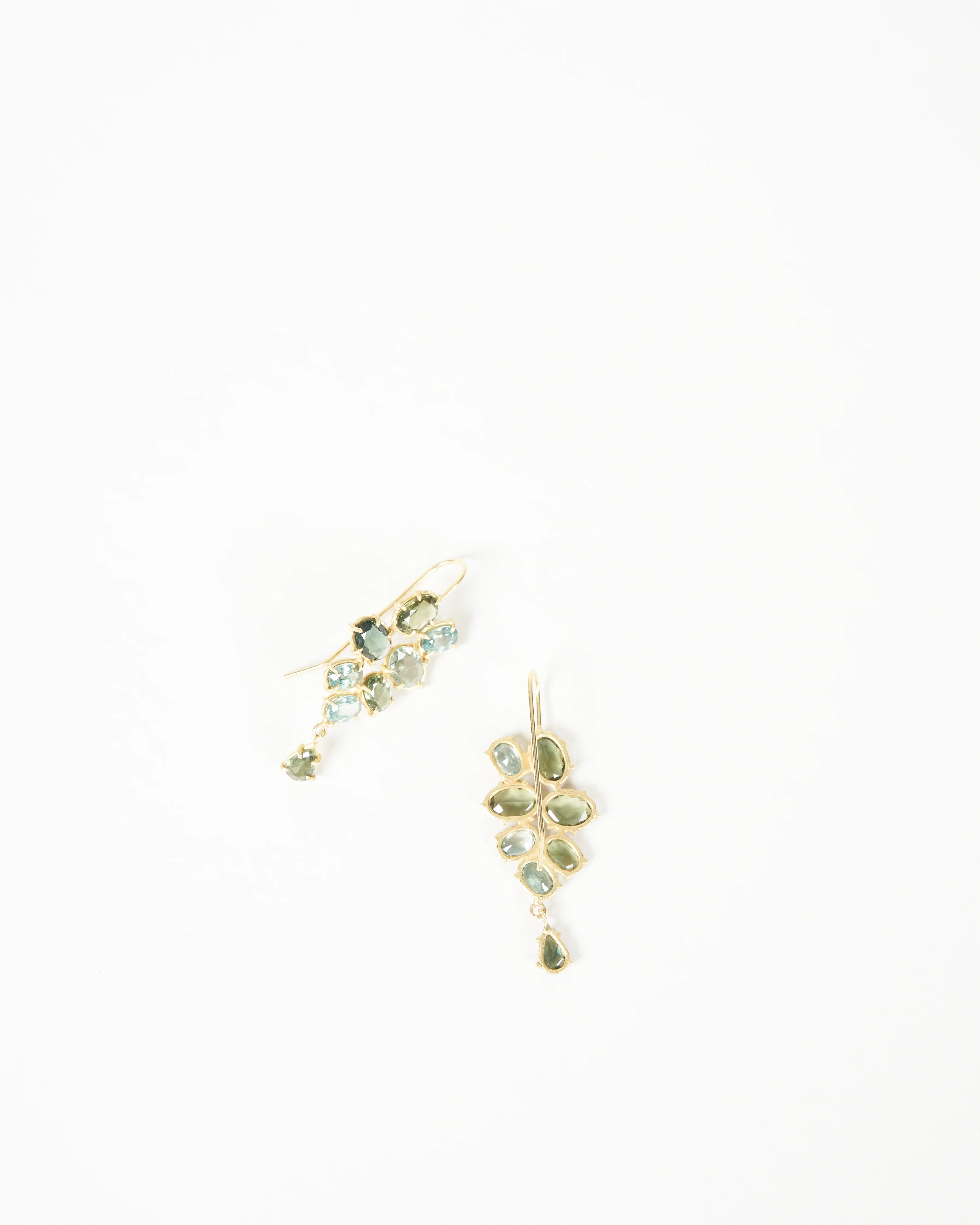 sapphire and tourmaline florette earrings - gold - Image 3