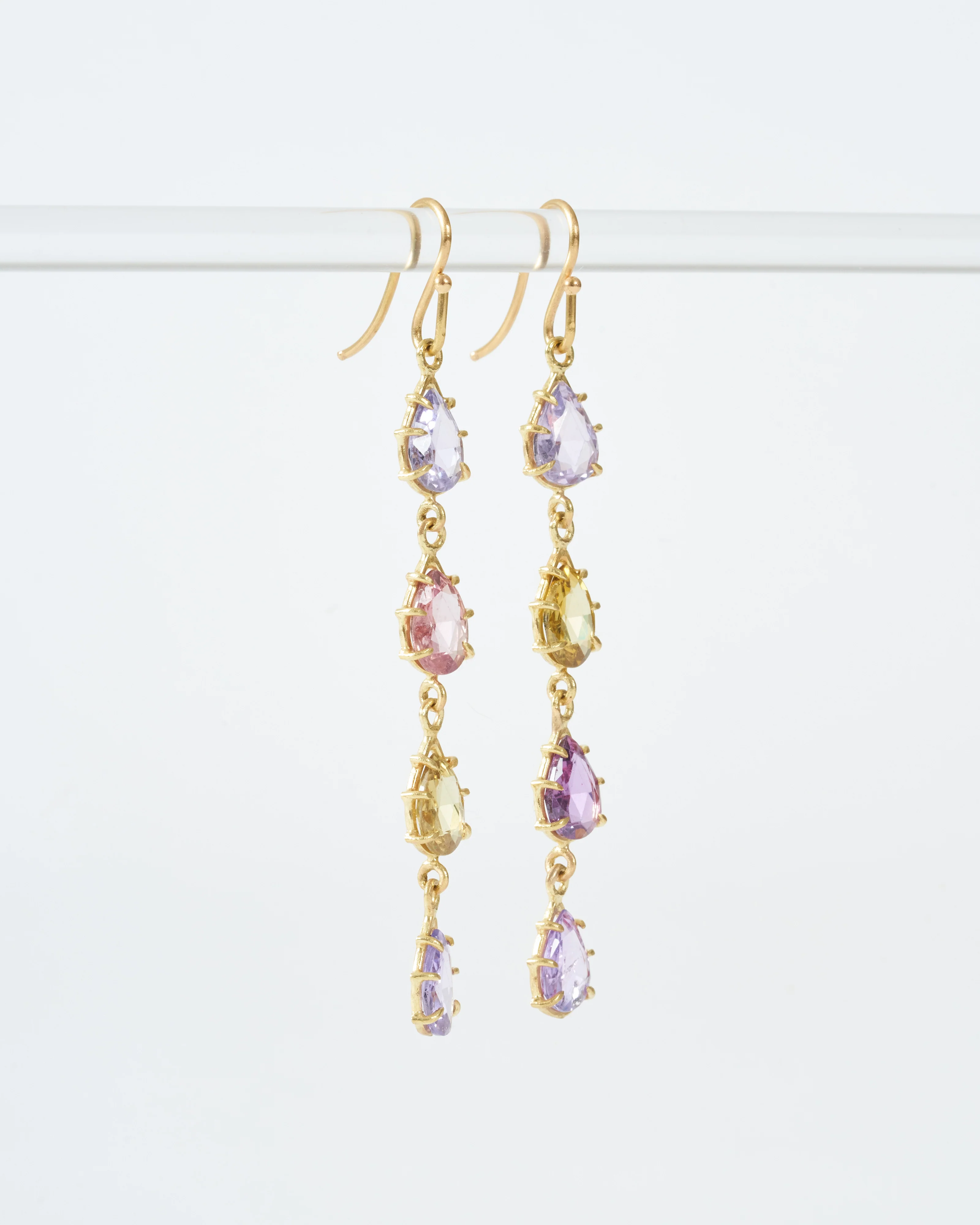 sapphire teardrop long earrings - Image 2