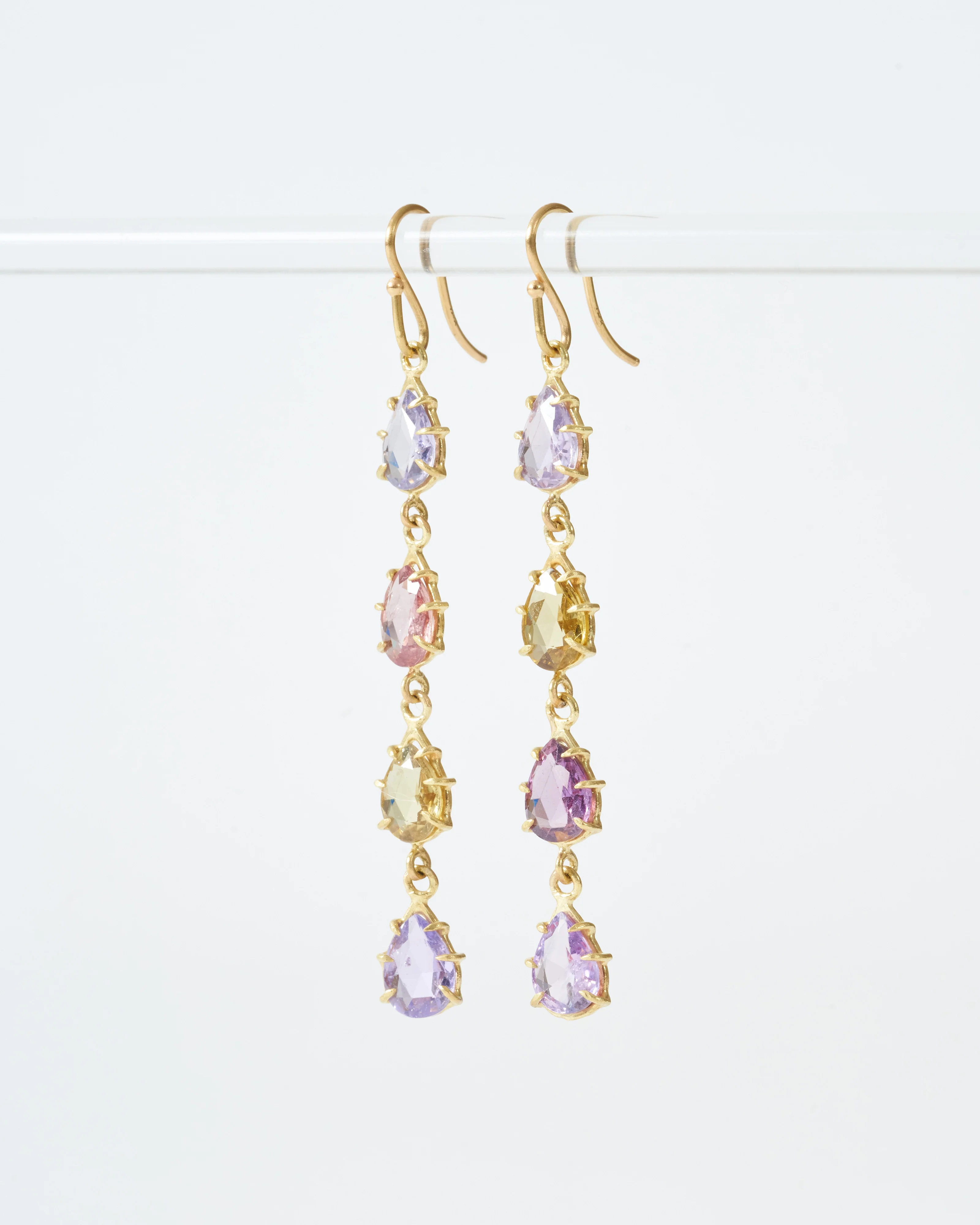 sapphire teardrop long earrings - Image 3