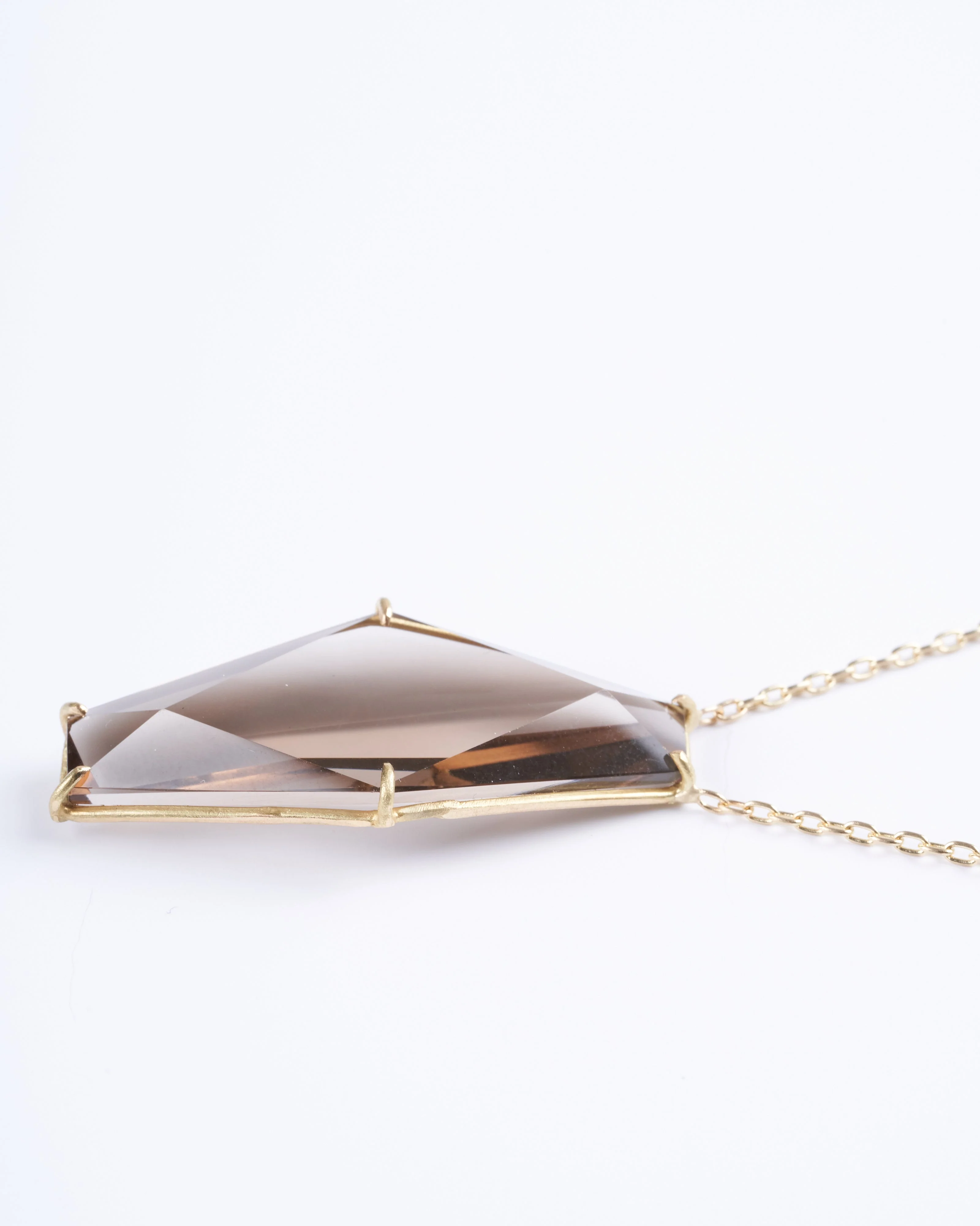 smokey topaz faceted geometric gemstone necklace - Image 5