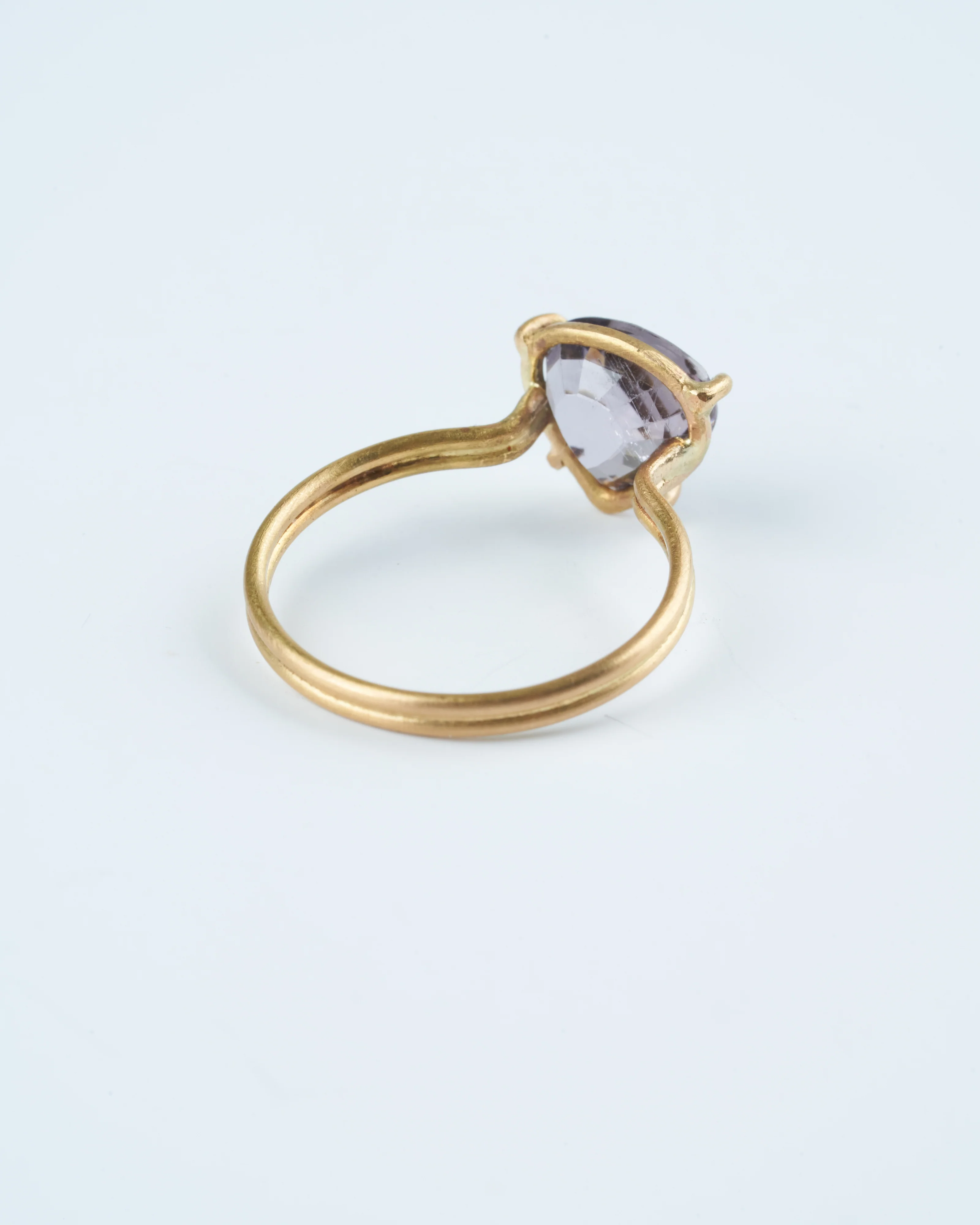 spinel teardrop ring - purple/ gold - Image 5