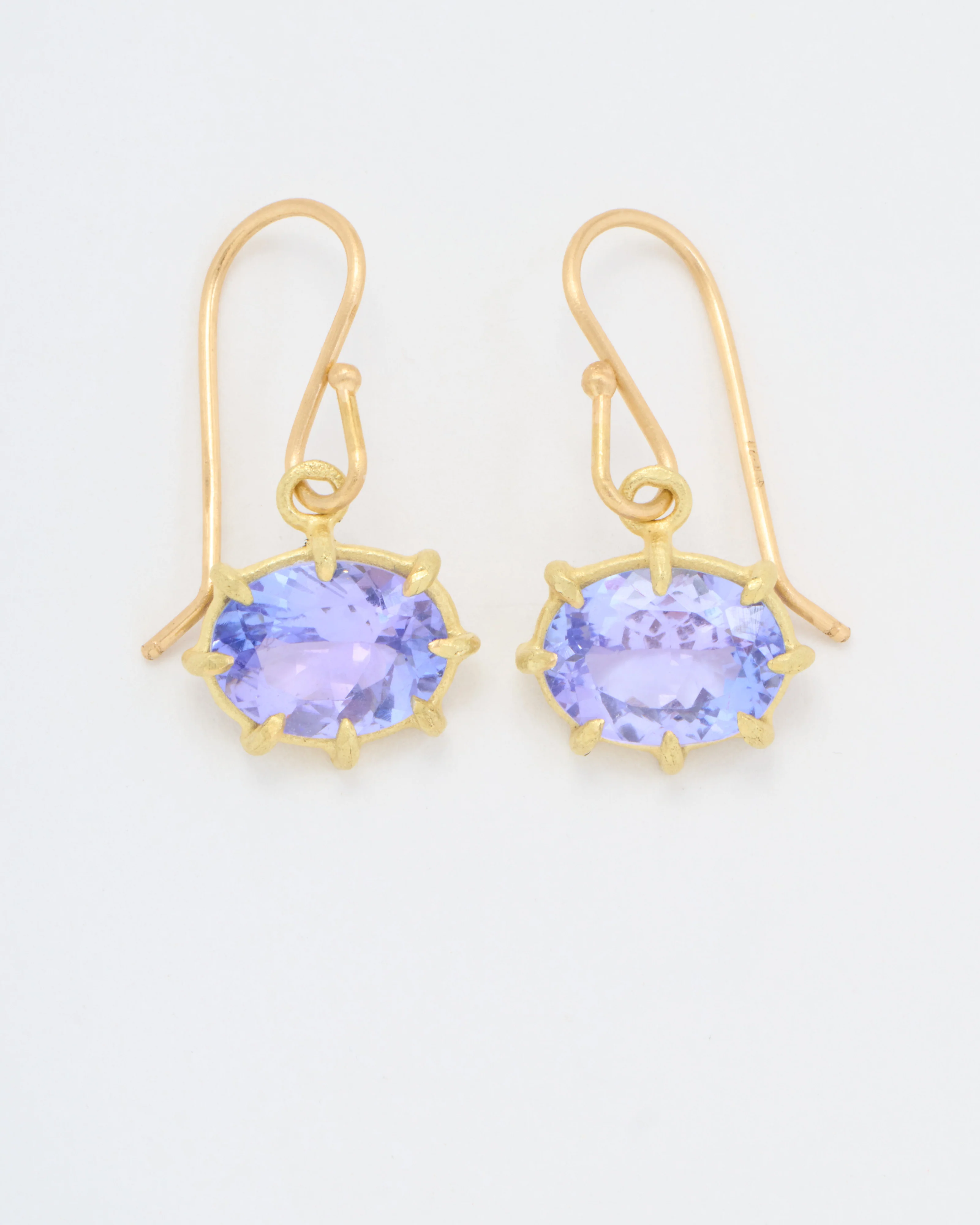 tanzanite faceted oval mini drop earrings - Image 4