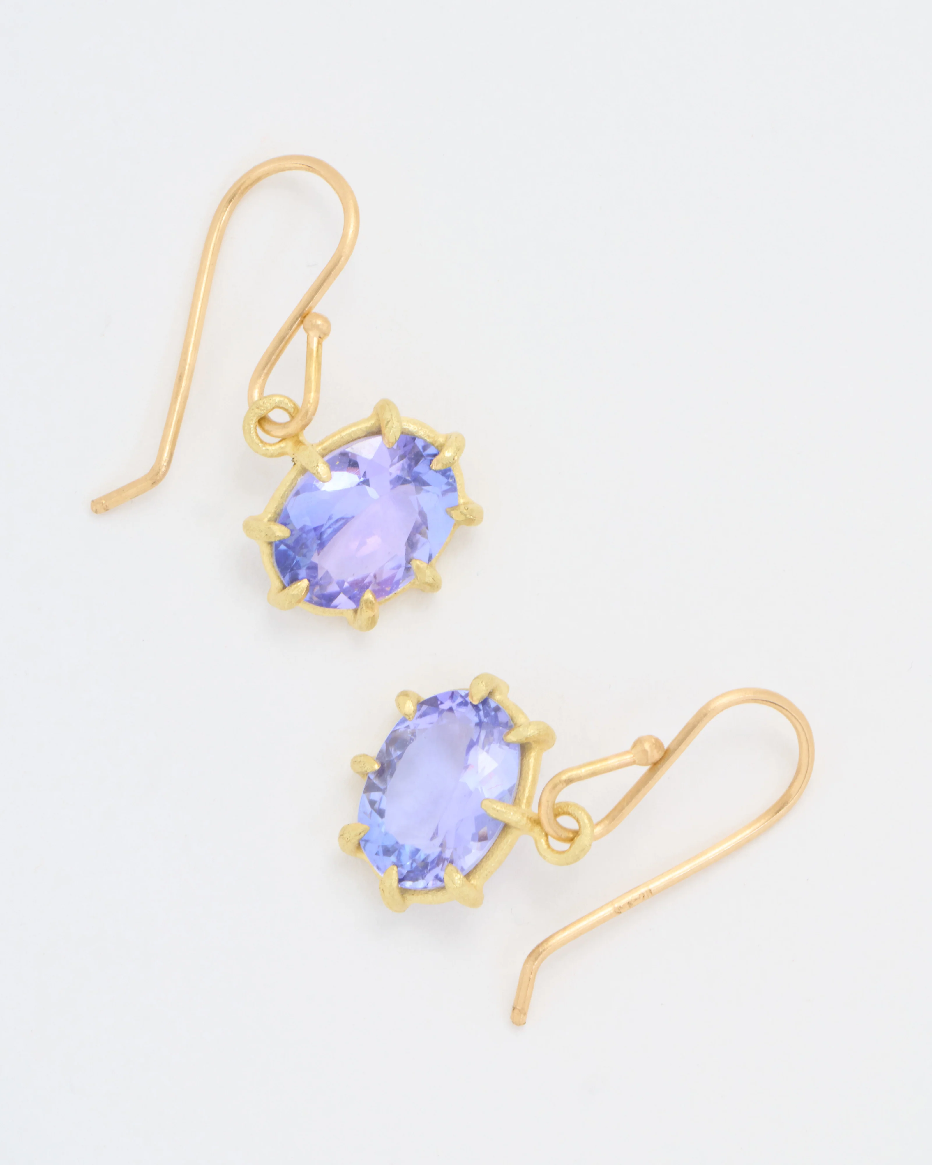 tanzanite faceted oval mini drop earrings - Image 5