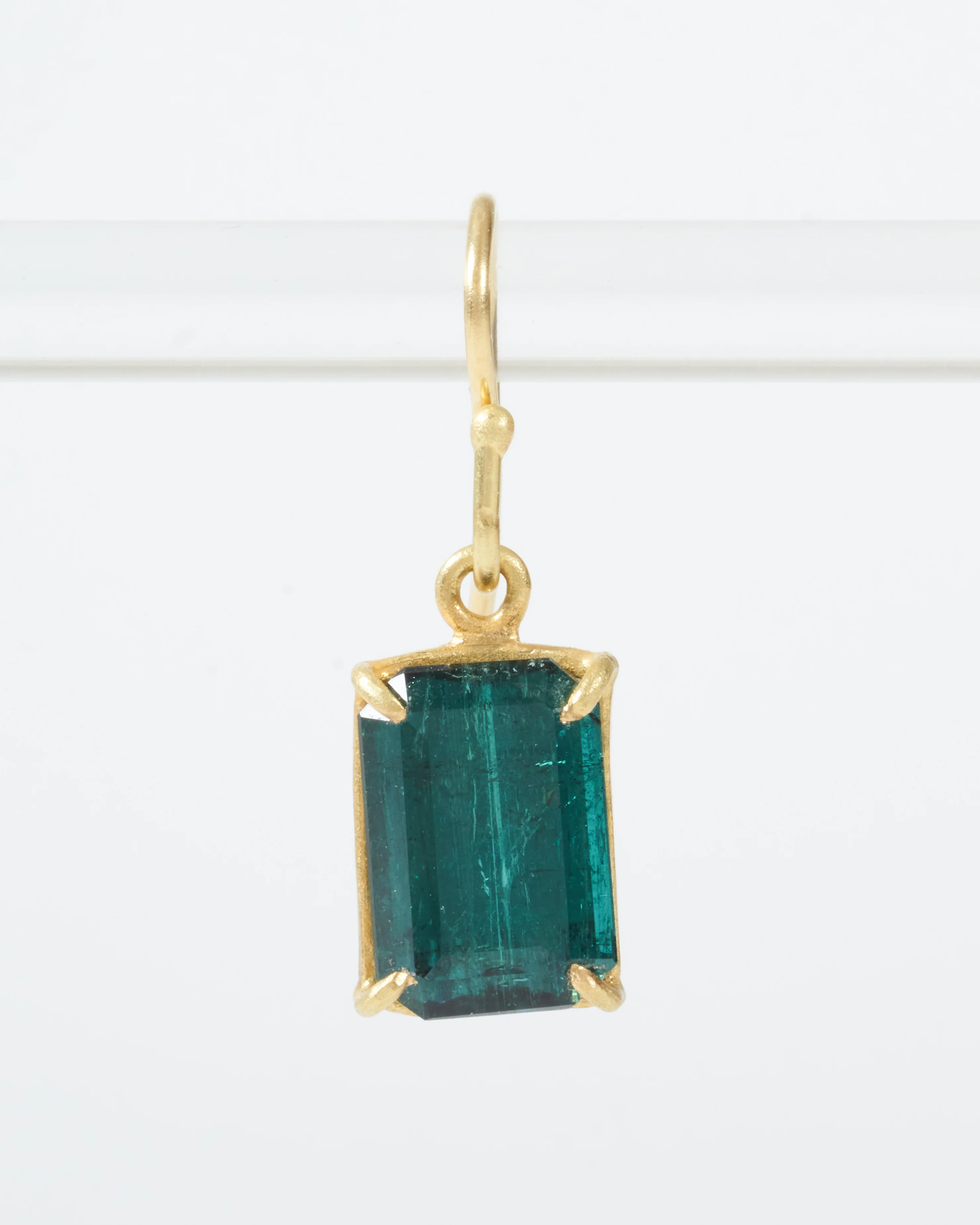 tourmaline, emerald cut drop earrings - Image 3