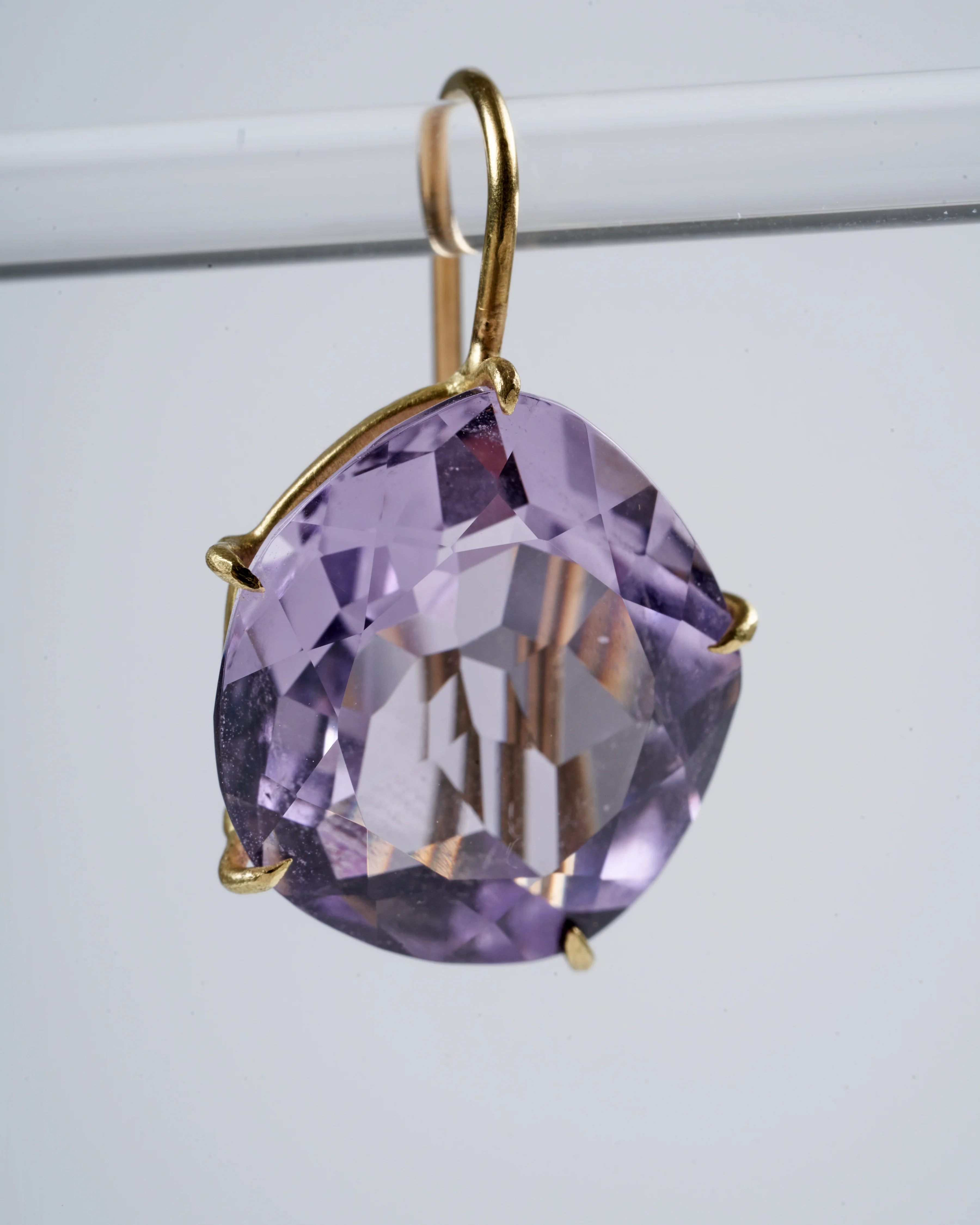 violet amethyst petal earring - gold - Image 4
