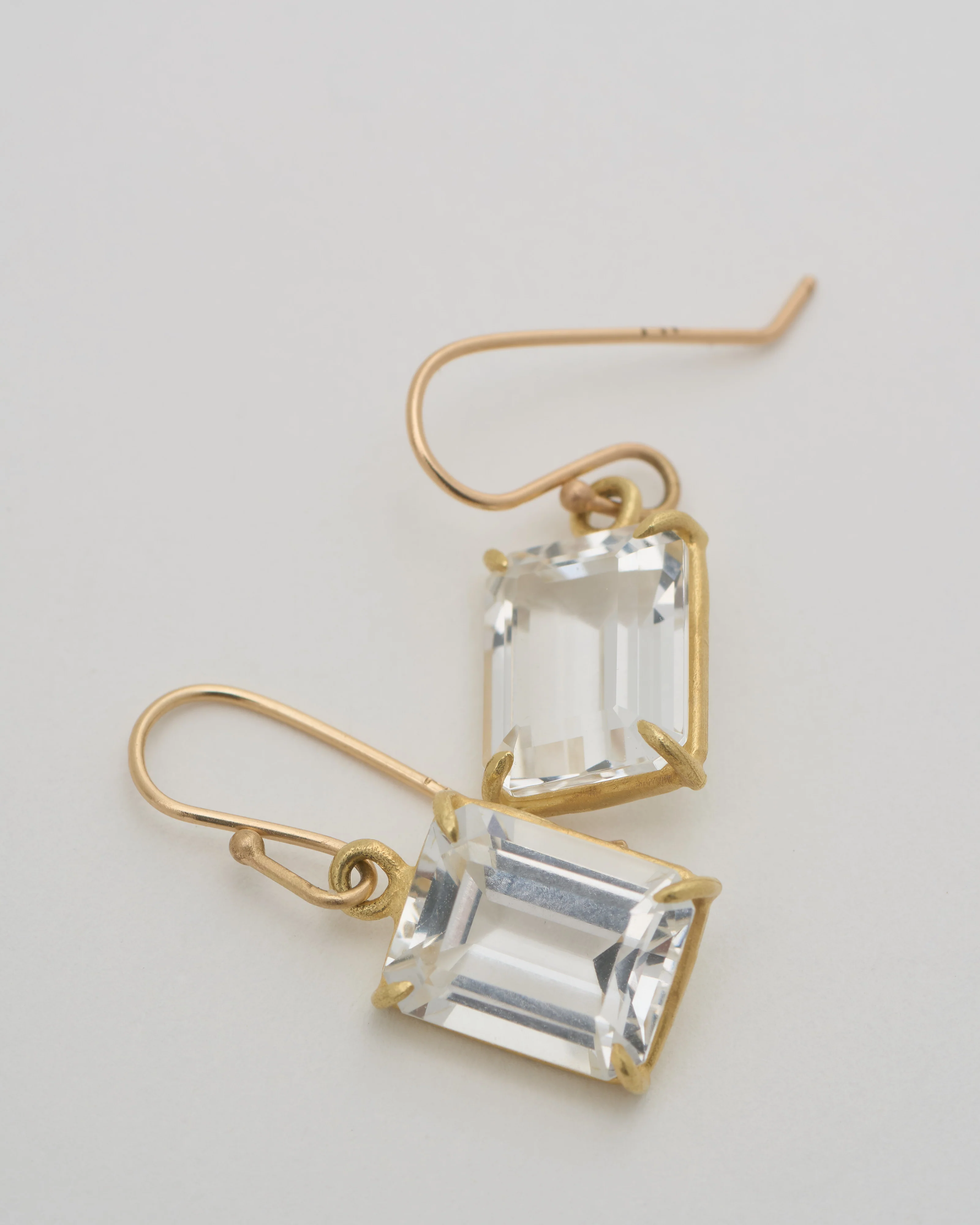 white topaz drop earrings - Image 3