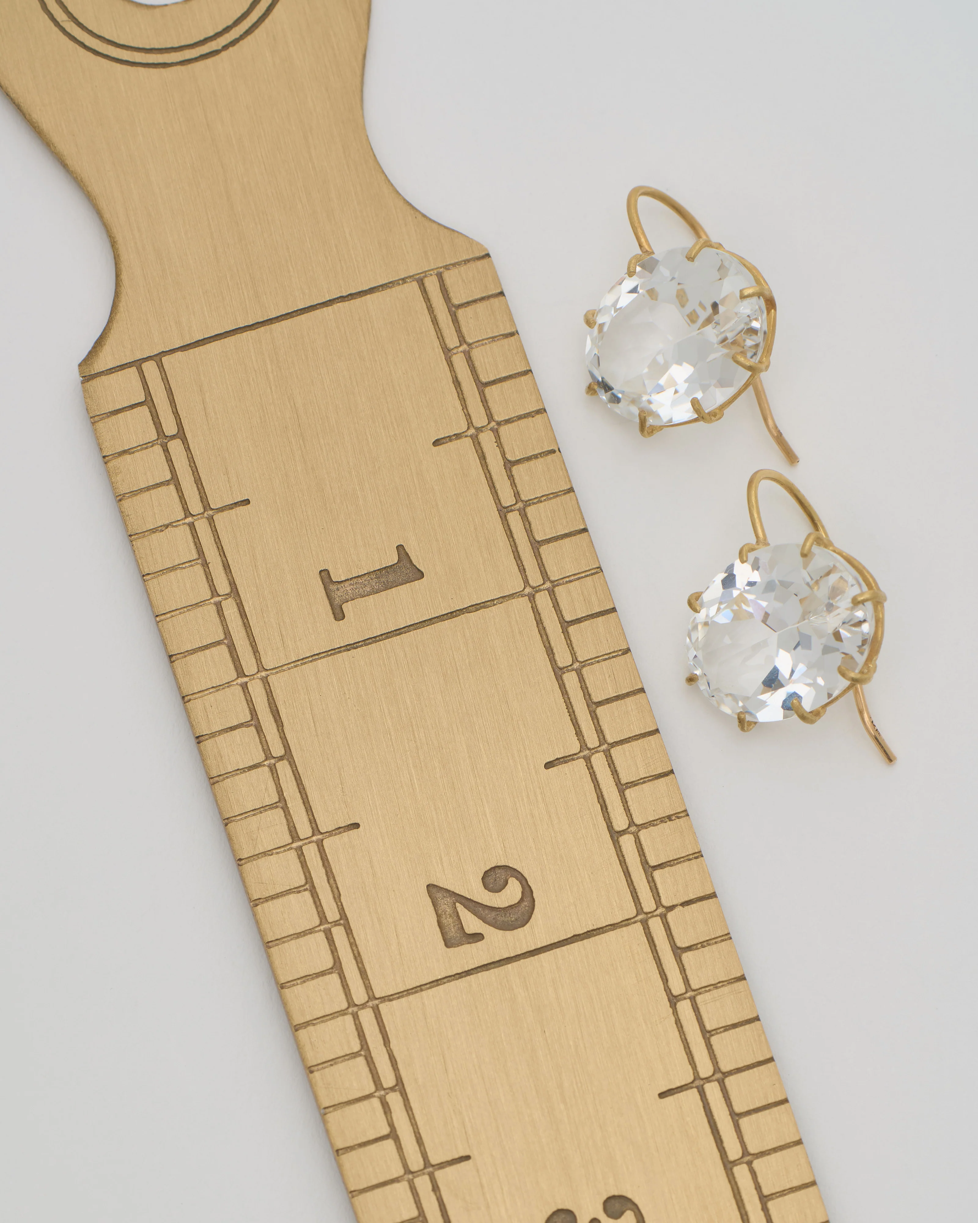 white topaz faceted oval earrings - Image 6