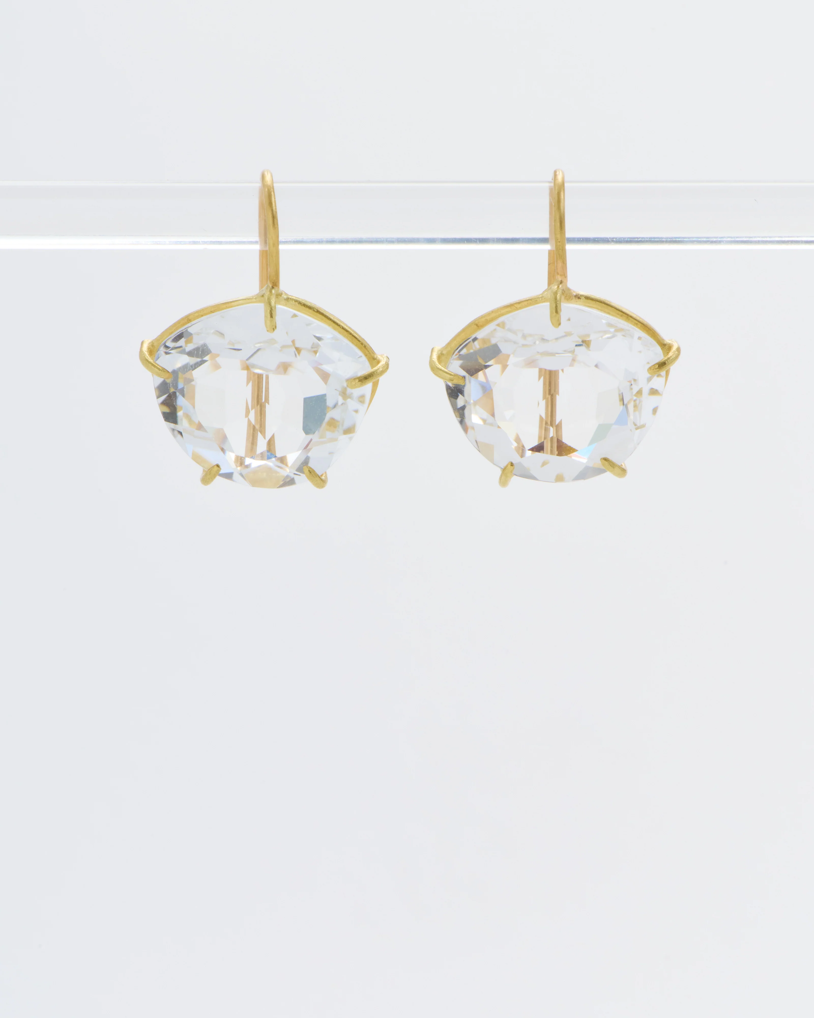 white topaz petal earring