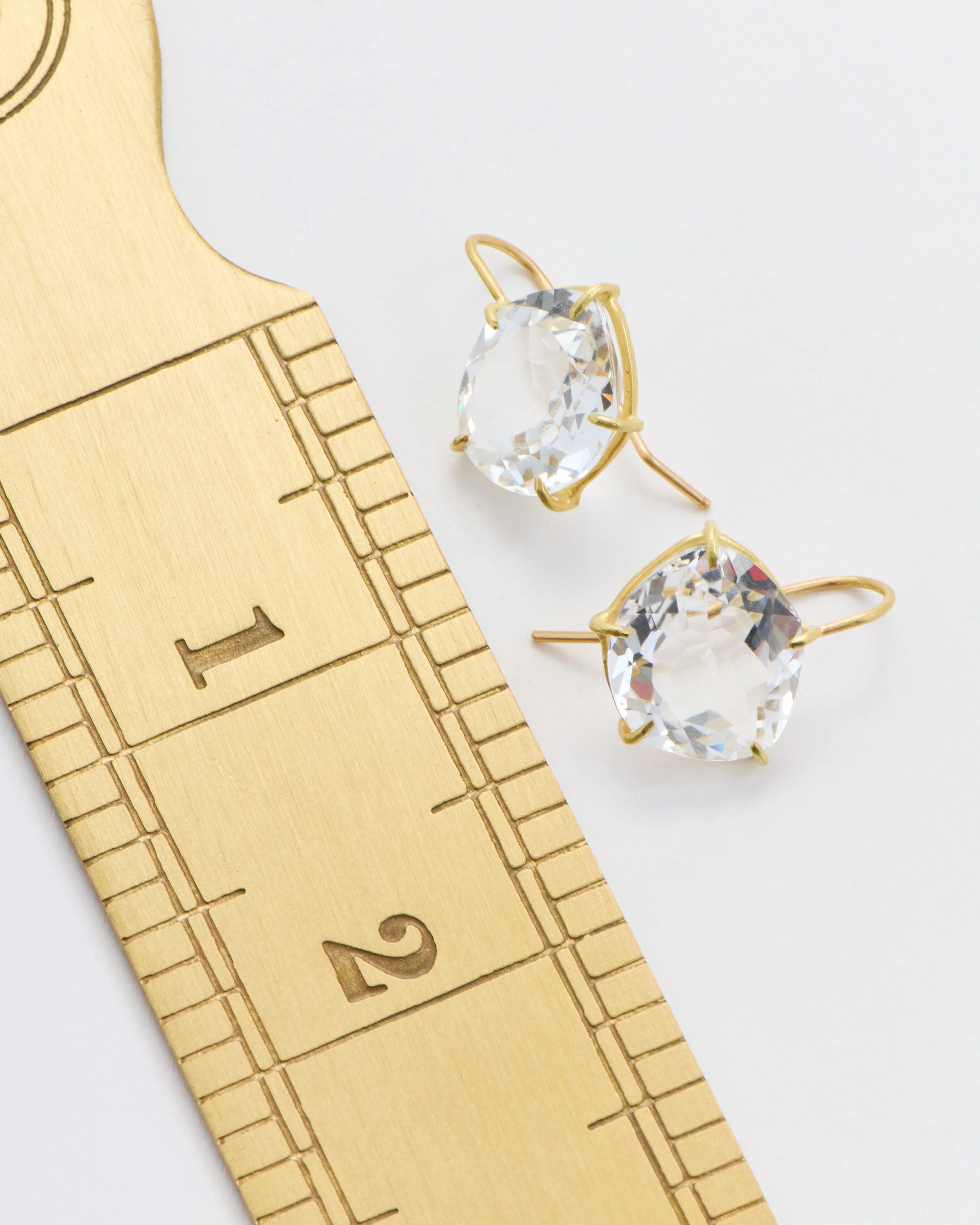 white topaz petal earring - Image 9