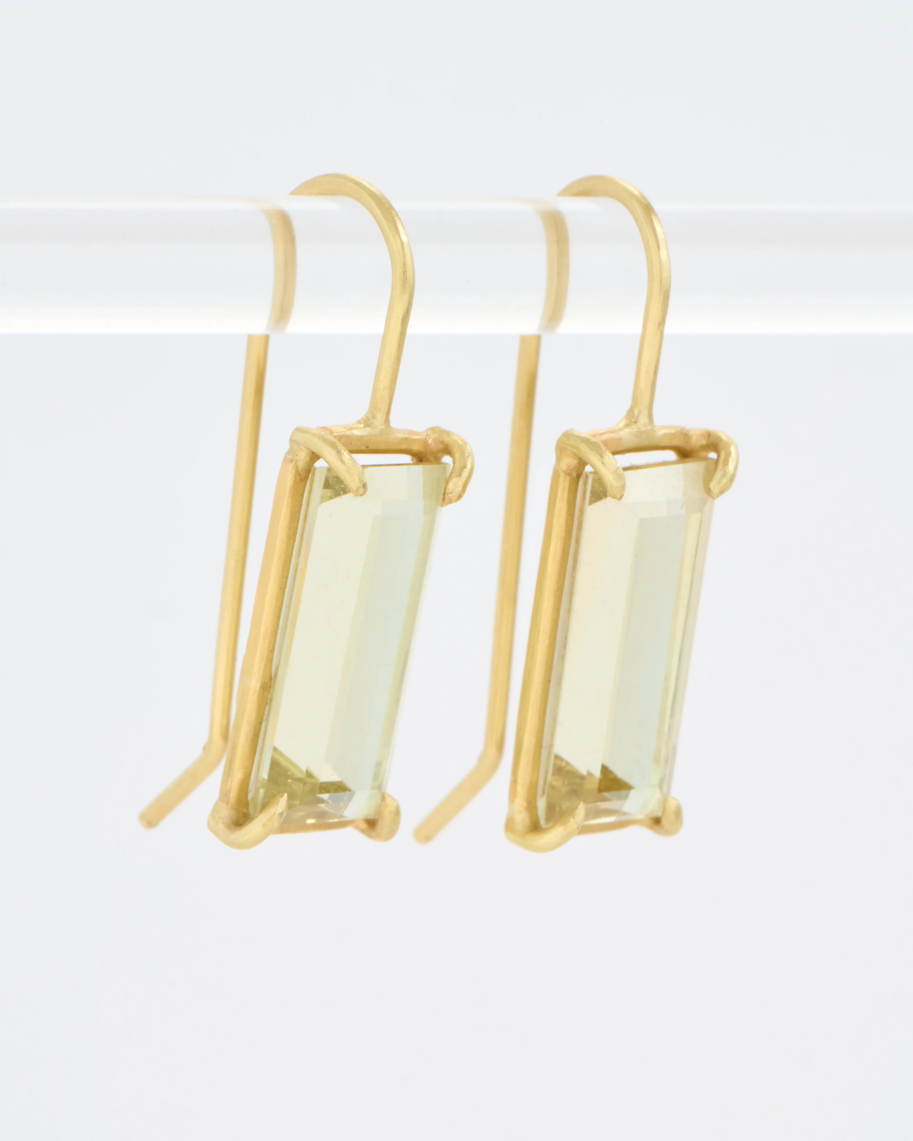 yellow beryl emerald cut earrings - Image 2