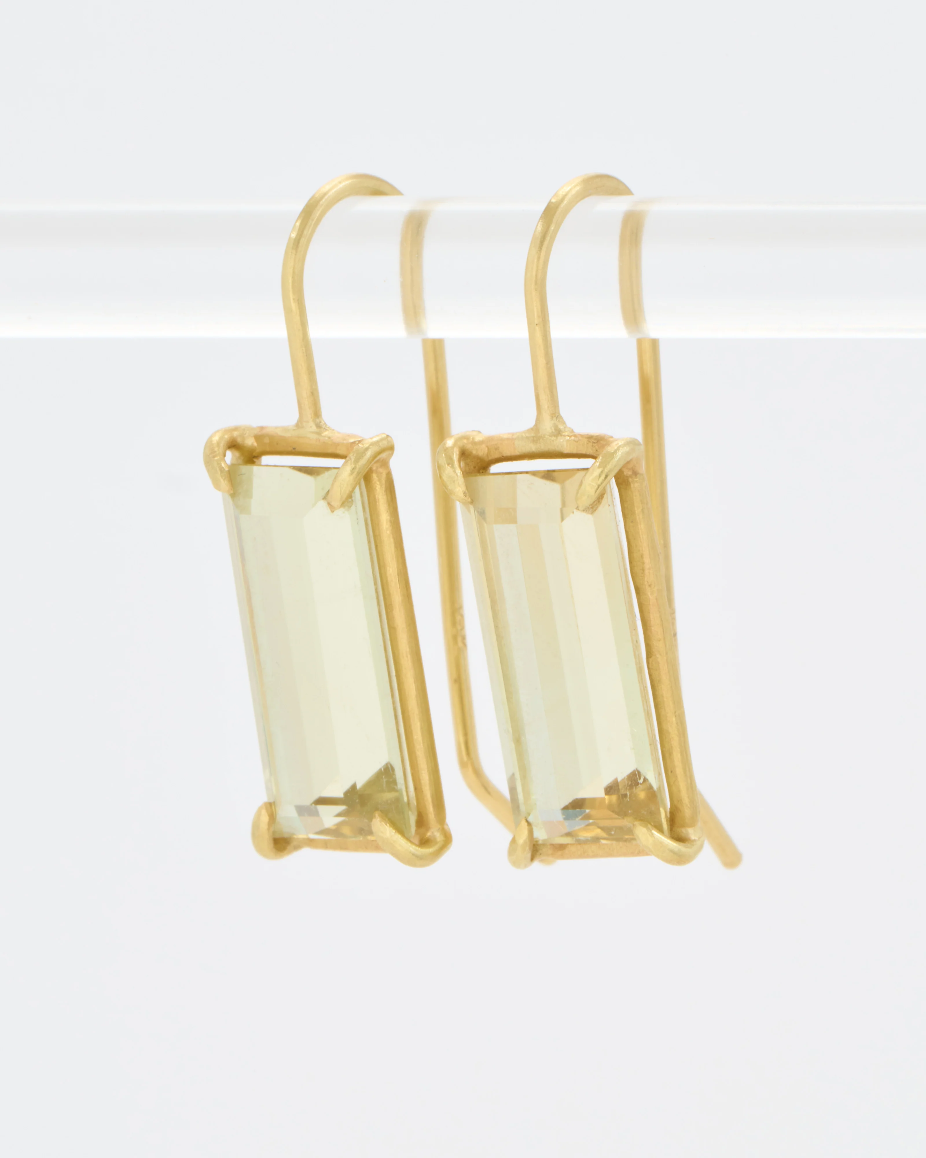 yellow beryl emerald cut earrings - Image 3