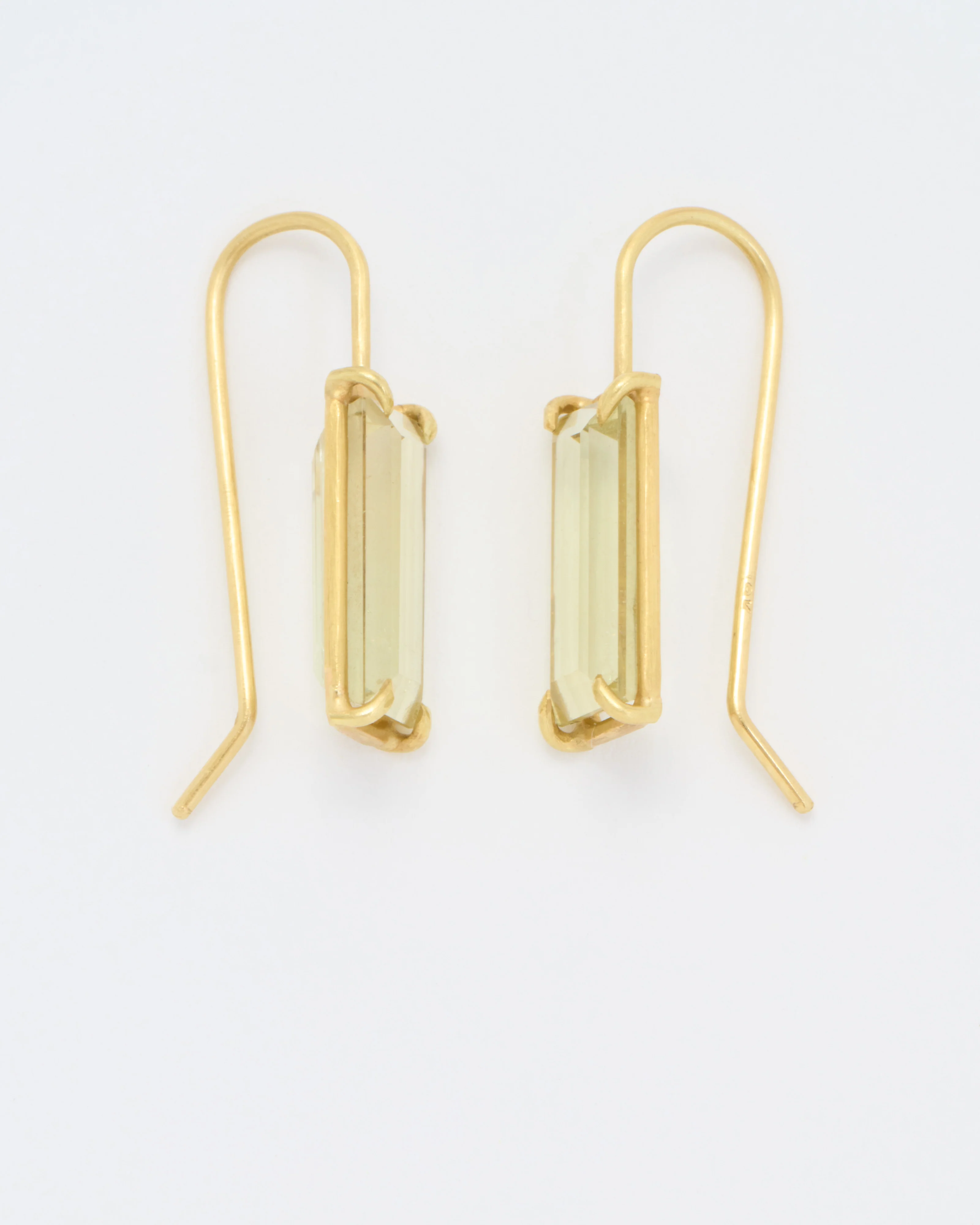 yellow beryl emerald cut earrings - Image 4