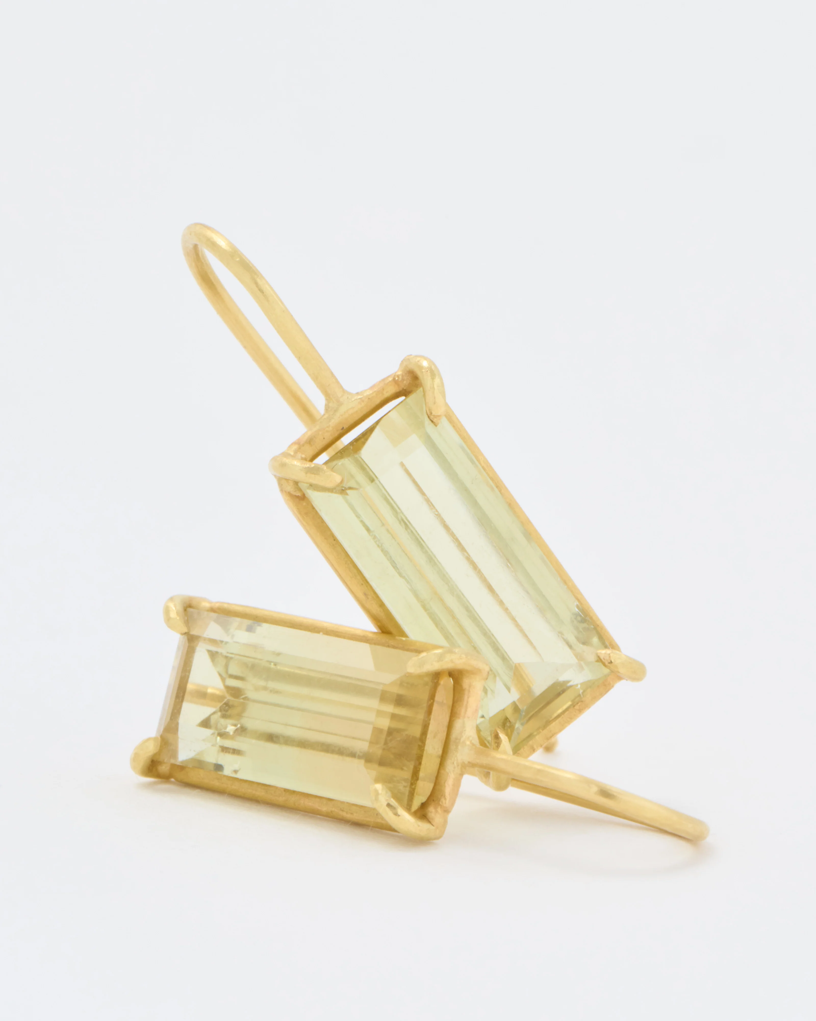 yellow beryl emerald cut earrings - Image 5