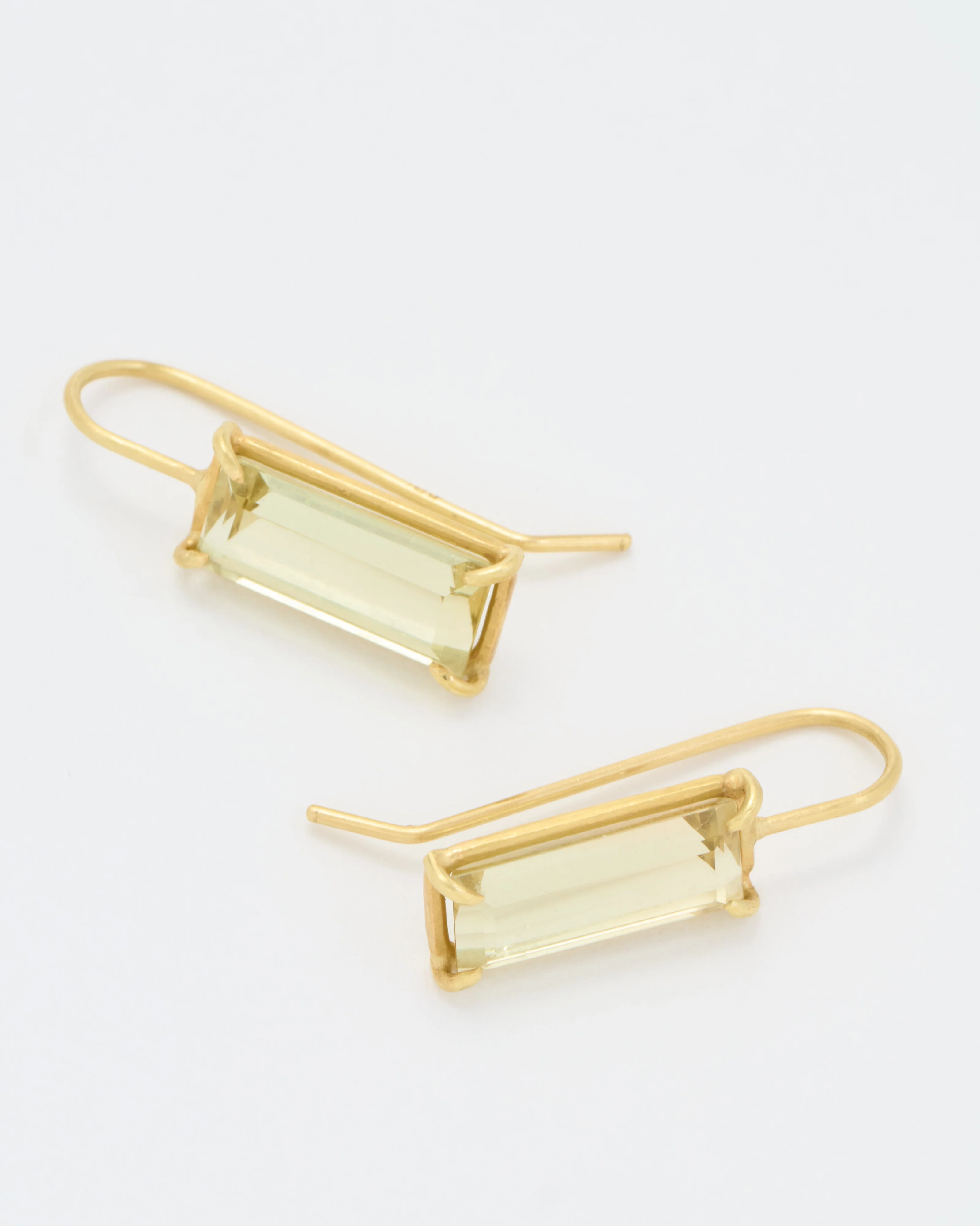 yellow beryl emerald cut earrings - Image 6