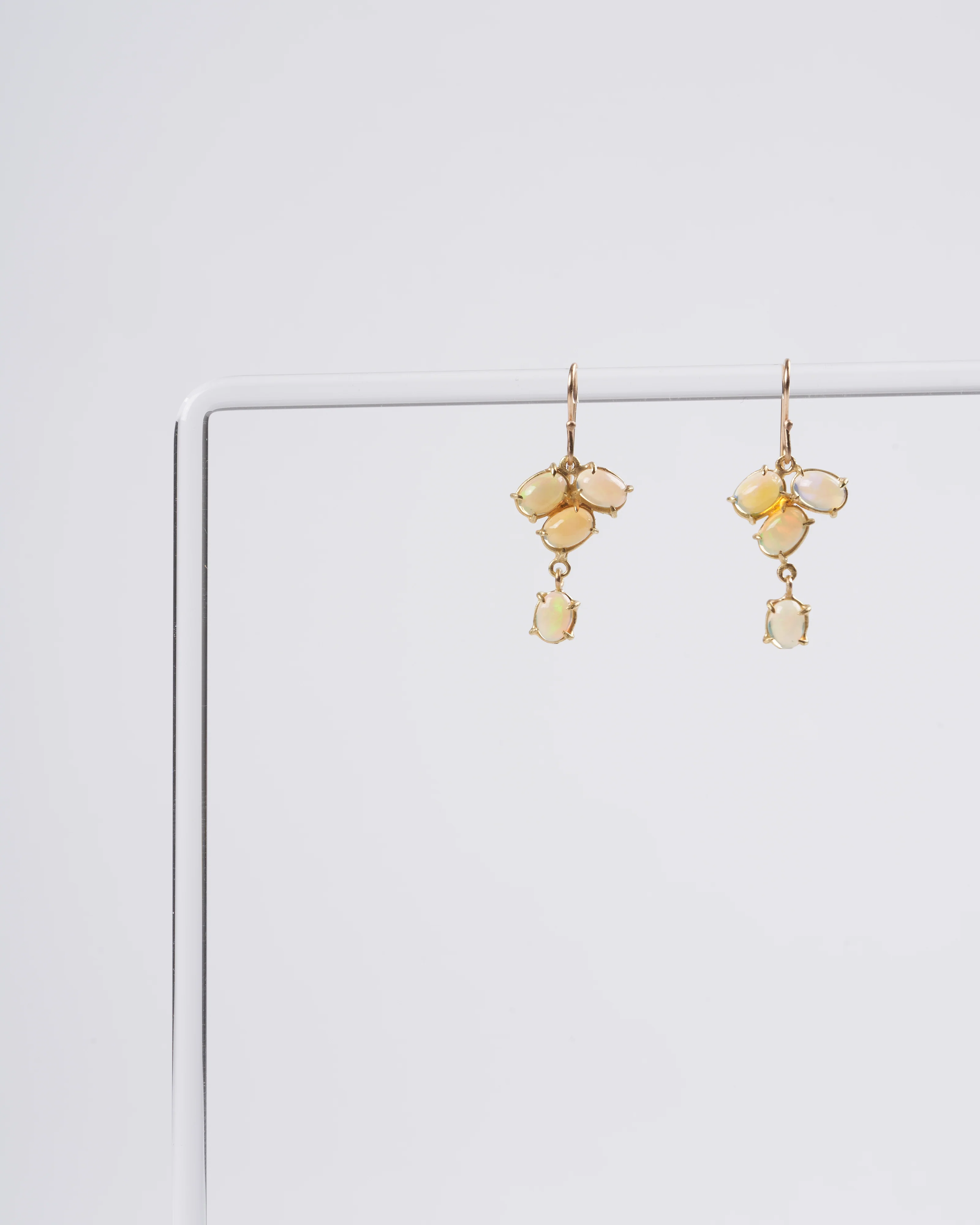 yellow opal mini florette earrings - Image 2