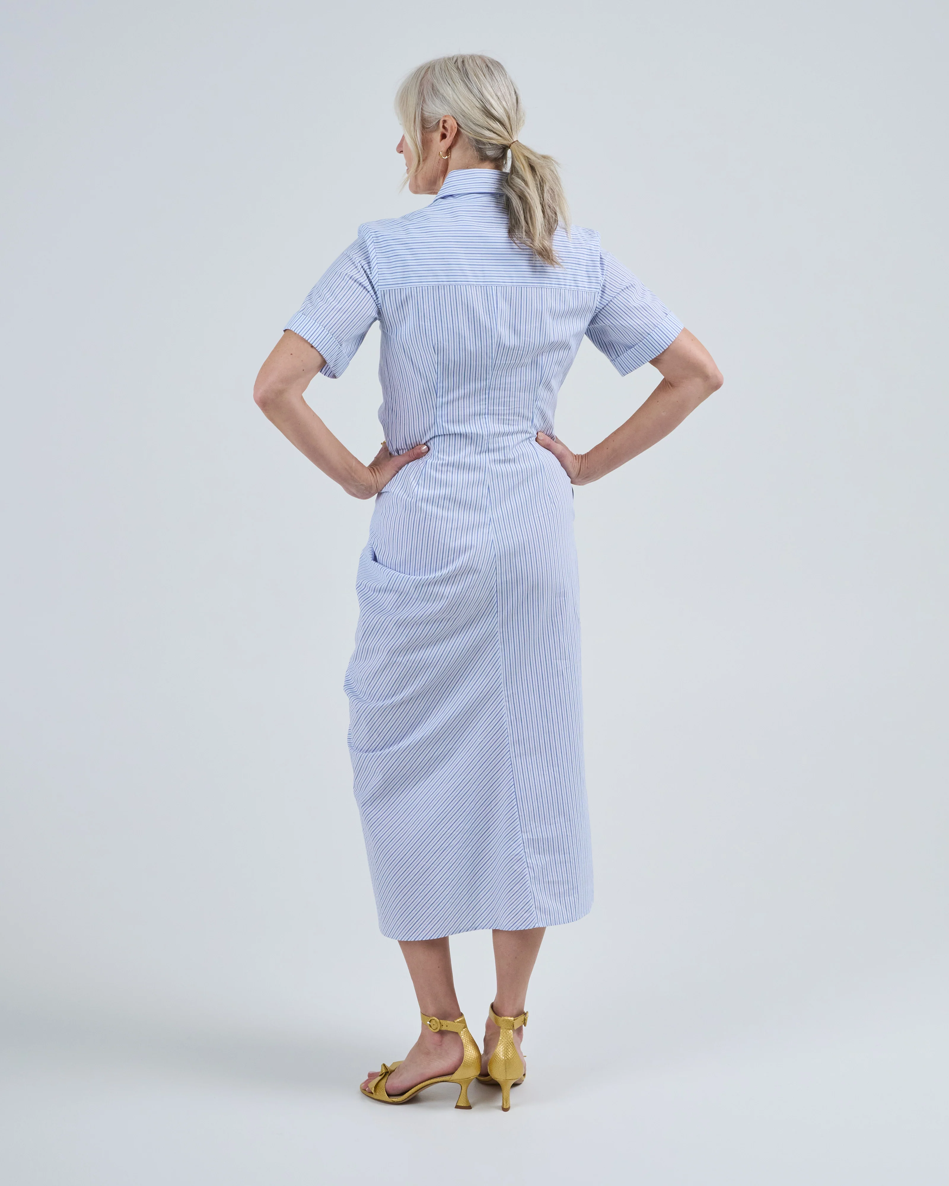 gathered ruffle shirt dress - Image 4
