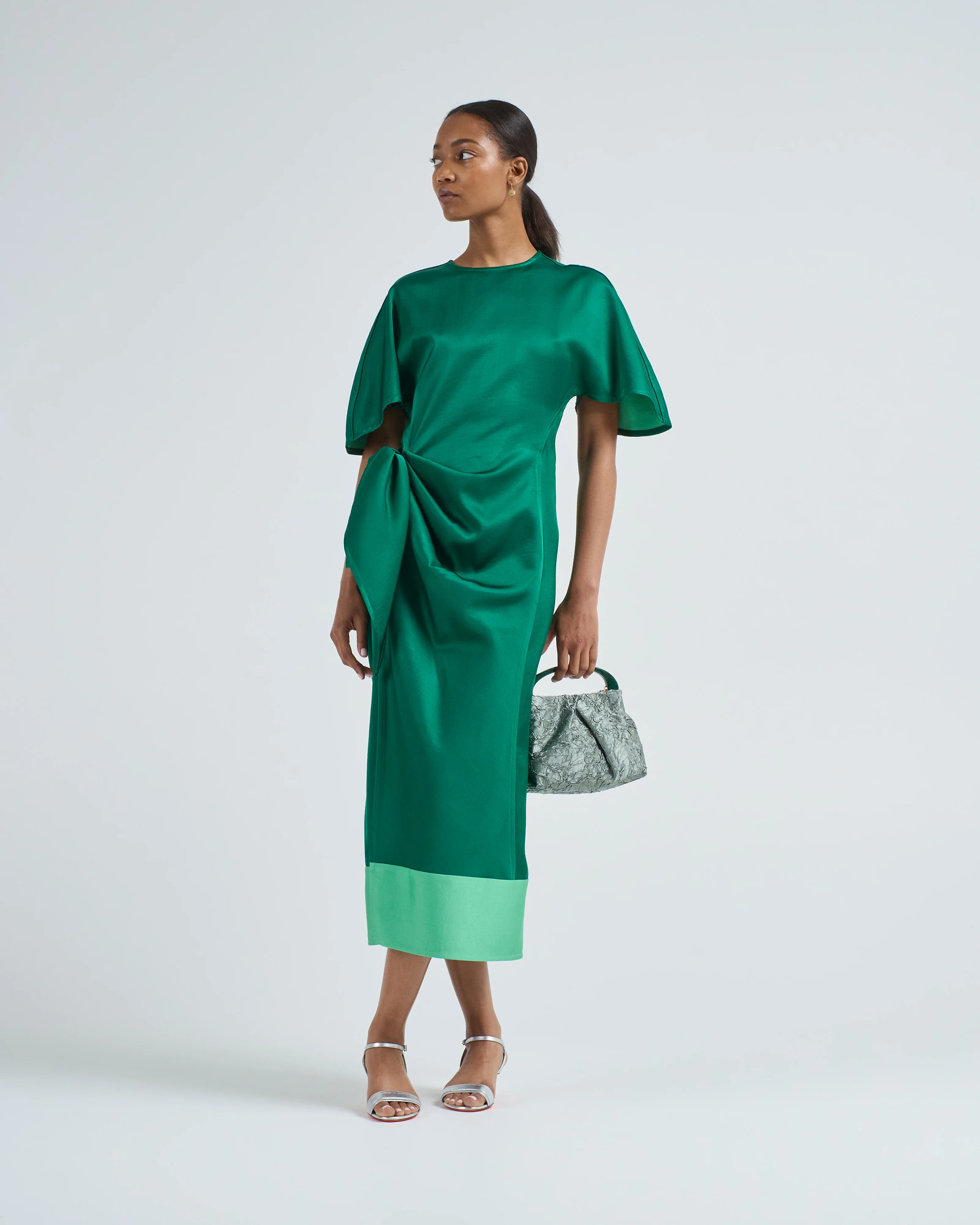 sash & slit dress