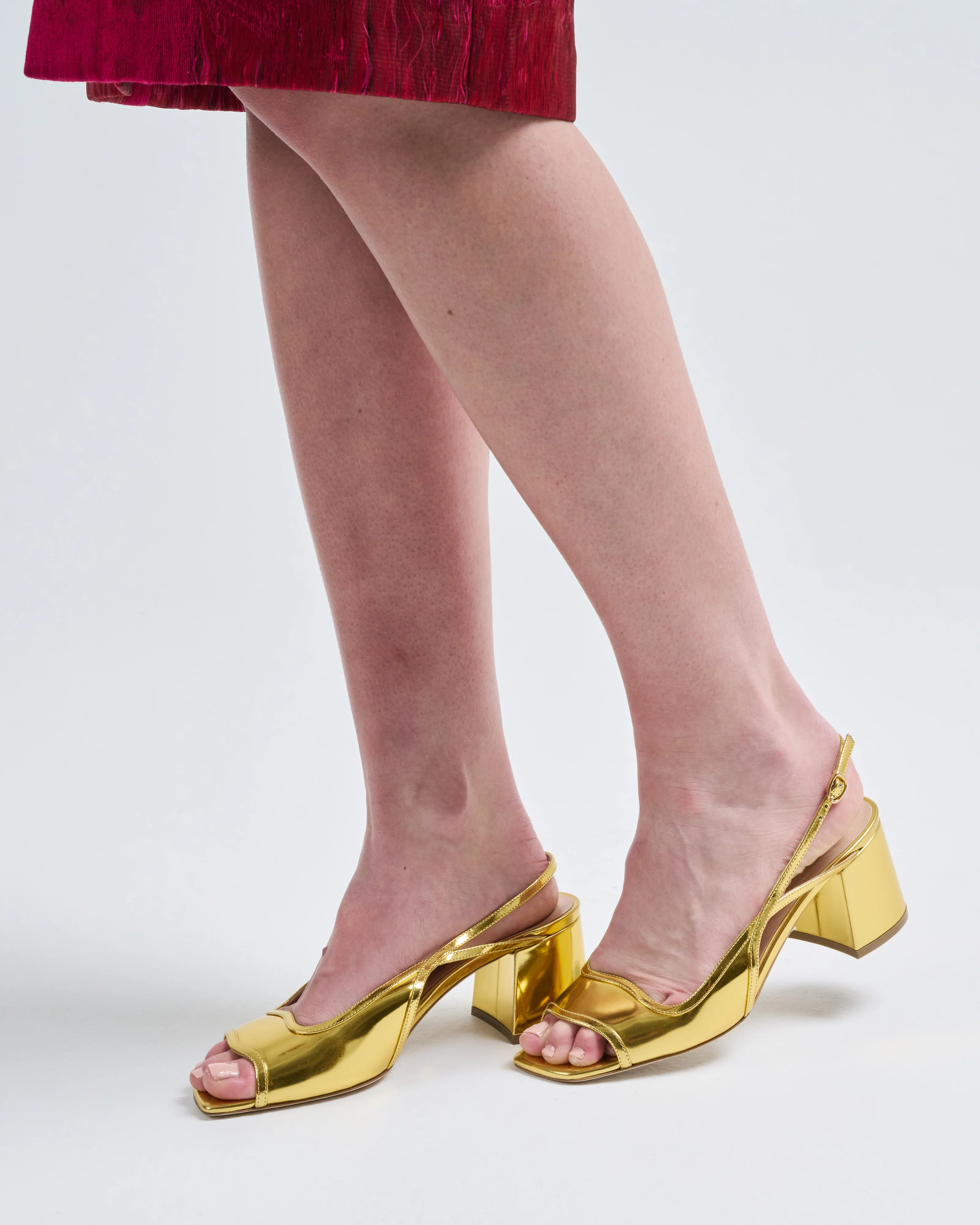 calvacade 60mm block heel peep toe - Image 6