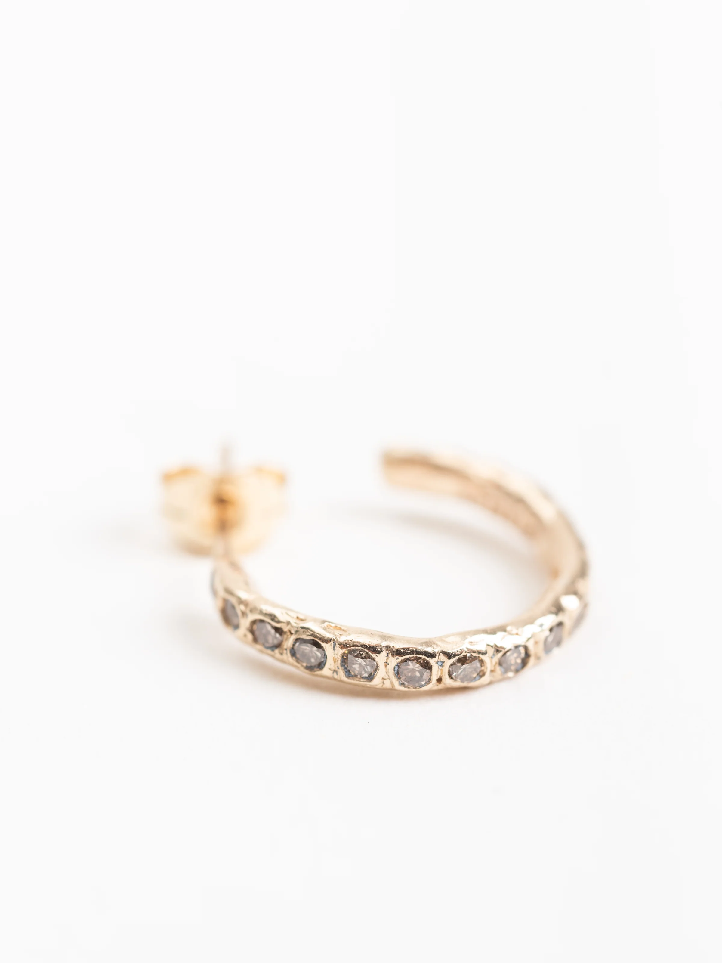 champagne diamond beaded hoops - Image 2