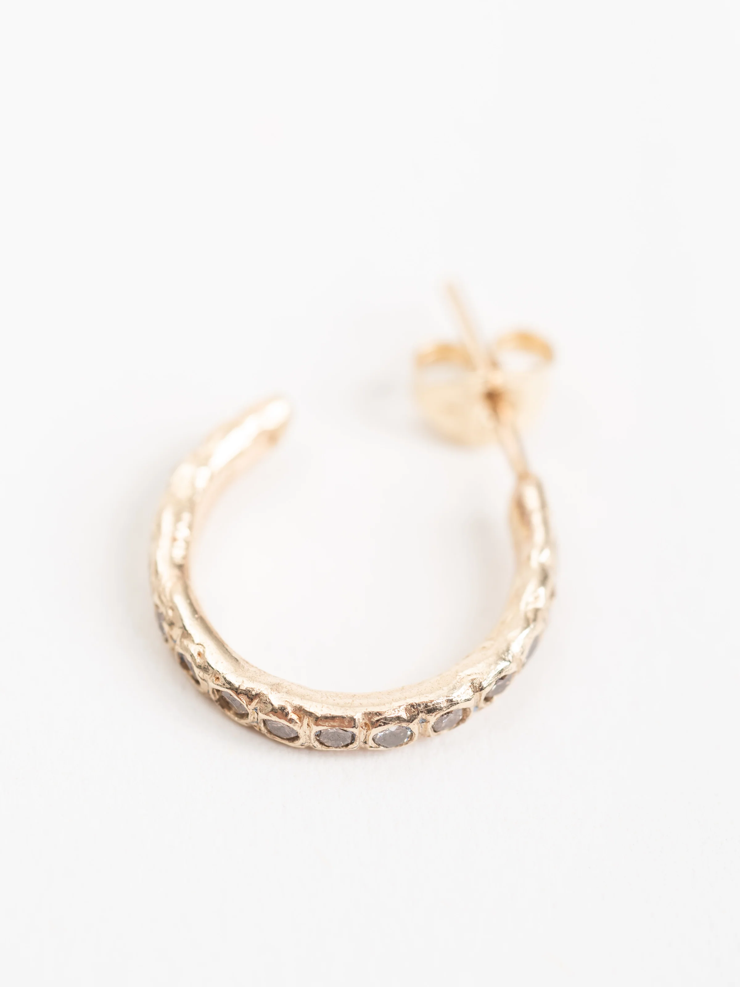 champagne diamond beaded hoops - Image 4