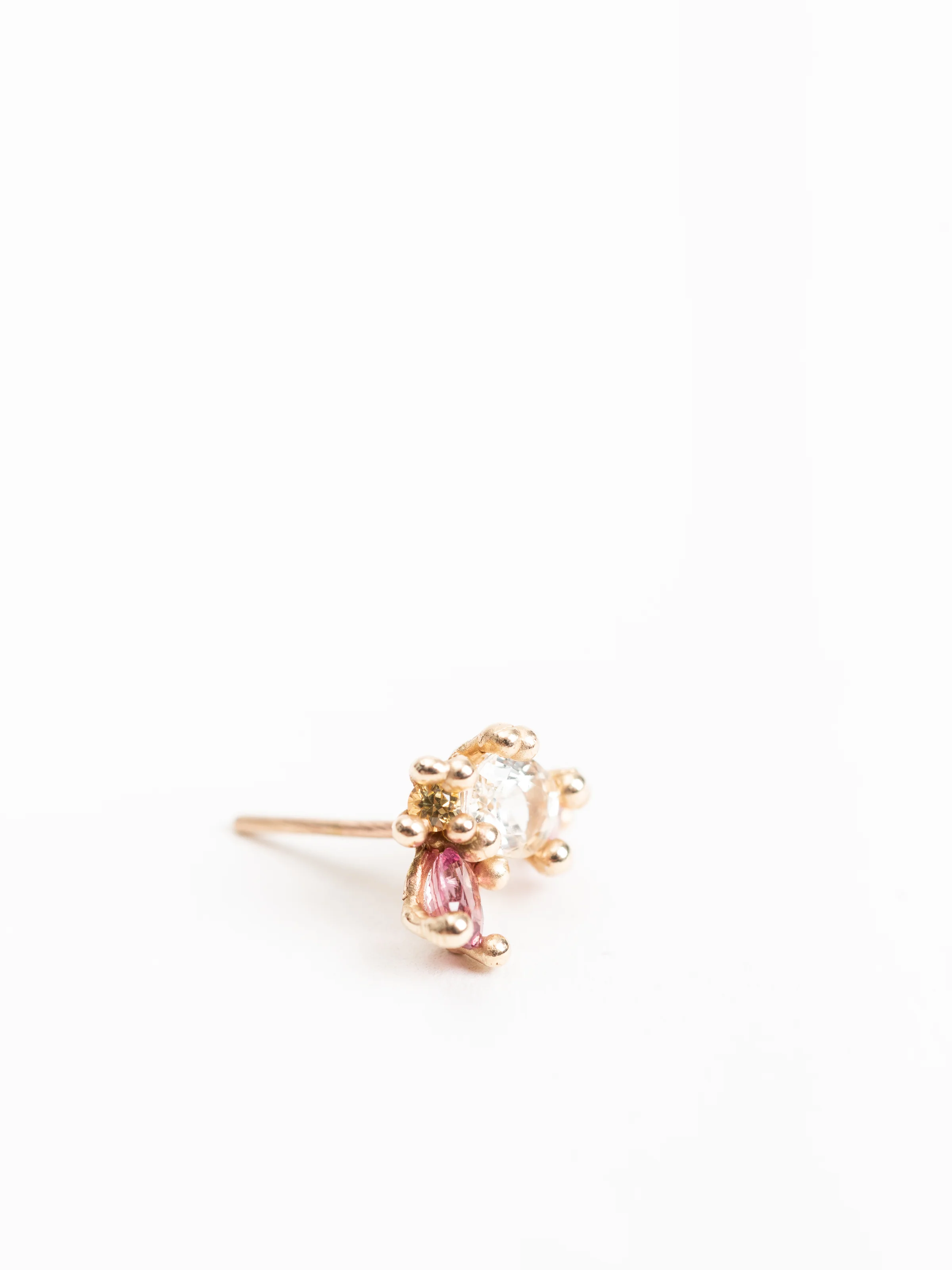 mixed sapphire encrusted stud earrings - Image 3