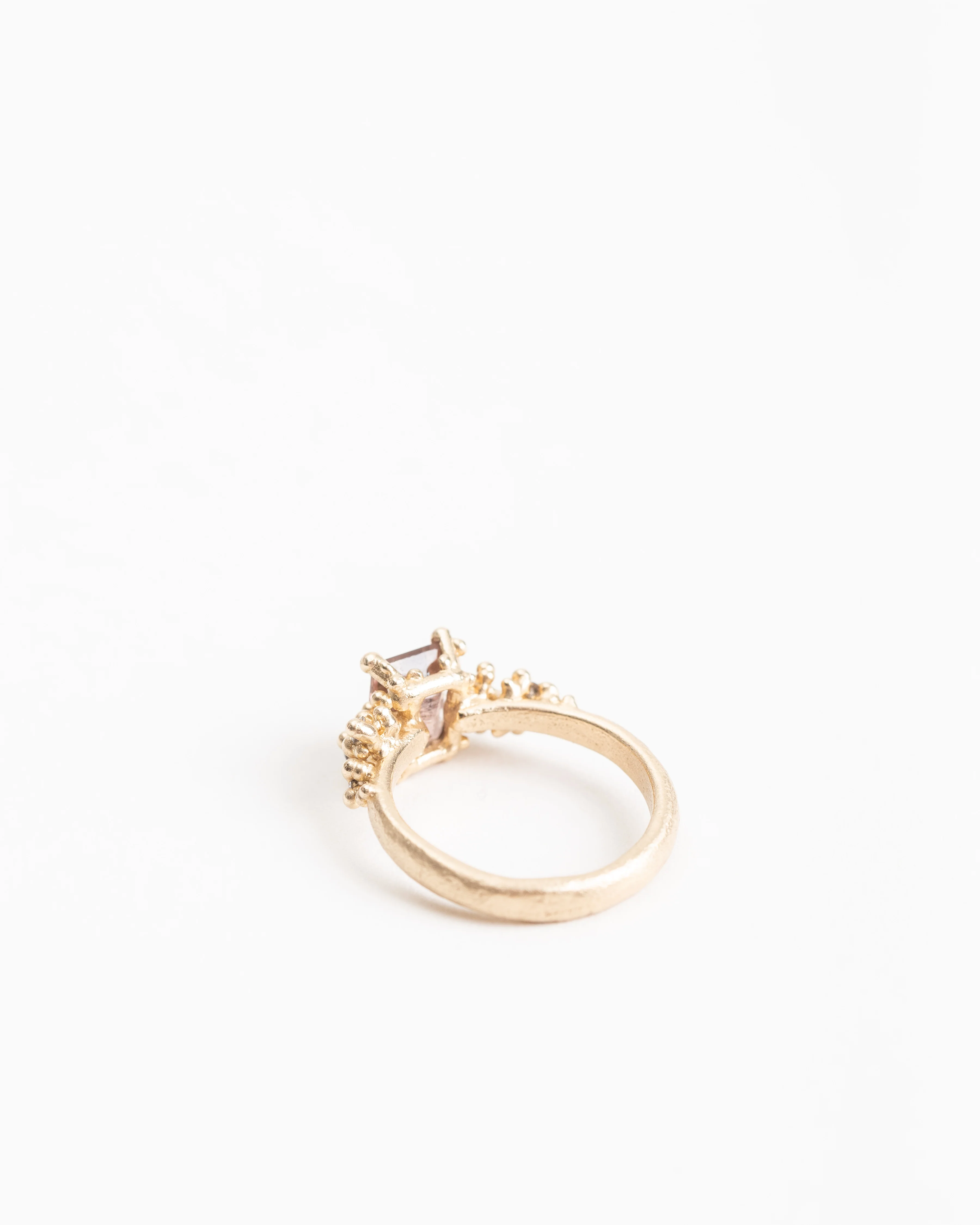 pink tourmaline & diamond ring w/ granules - Image 4