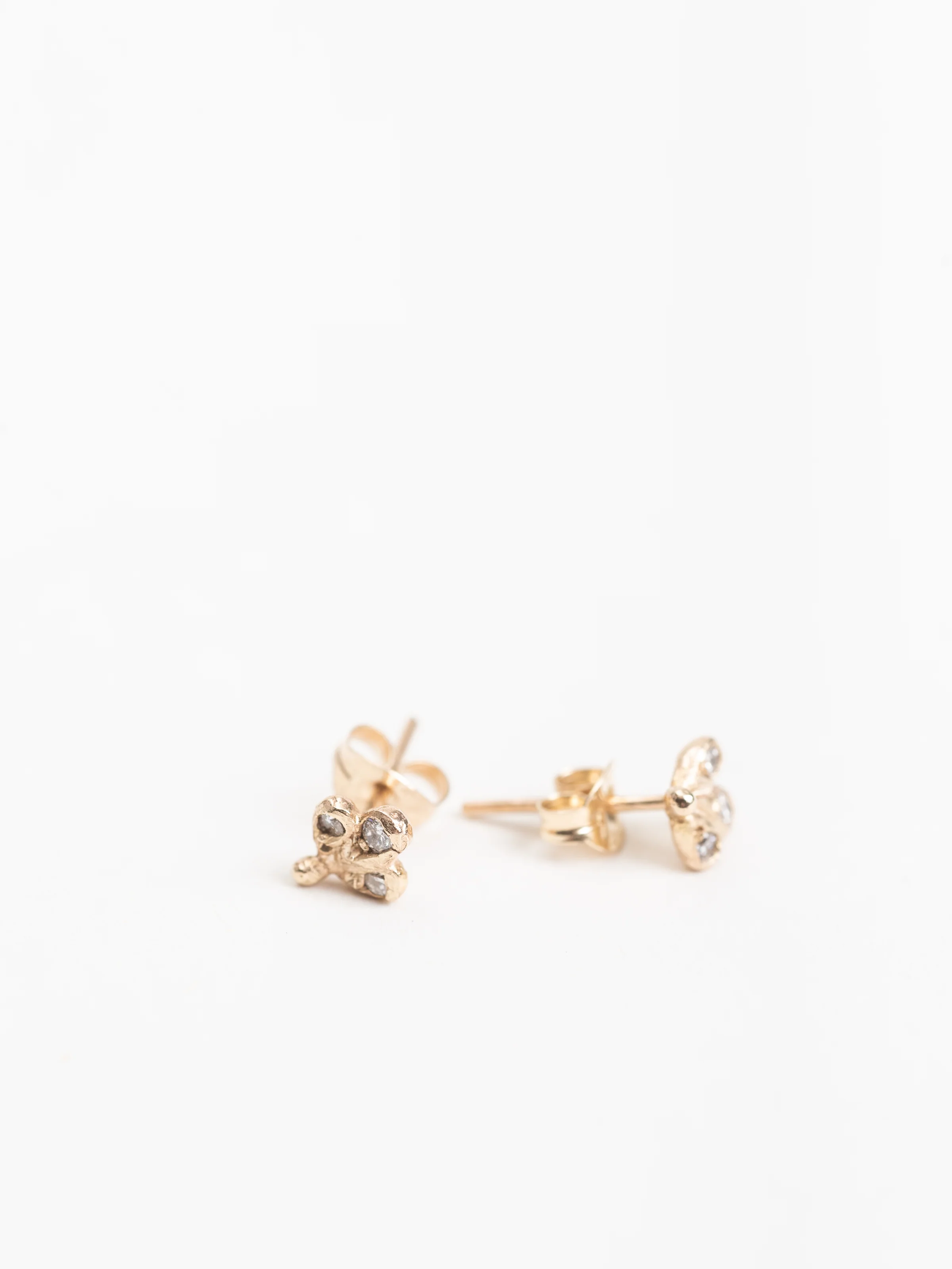 small paisley stud earrings w/ diamonds - Image 2