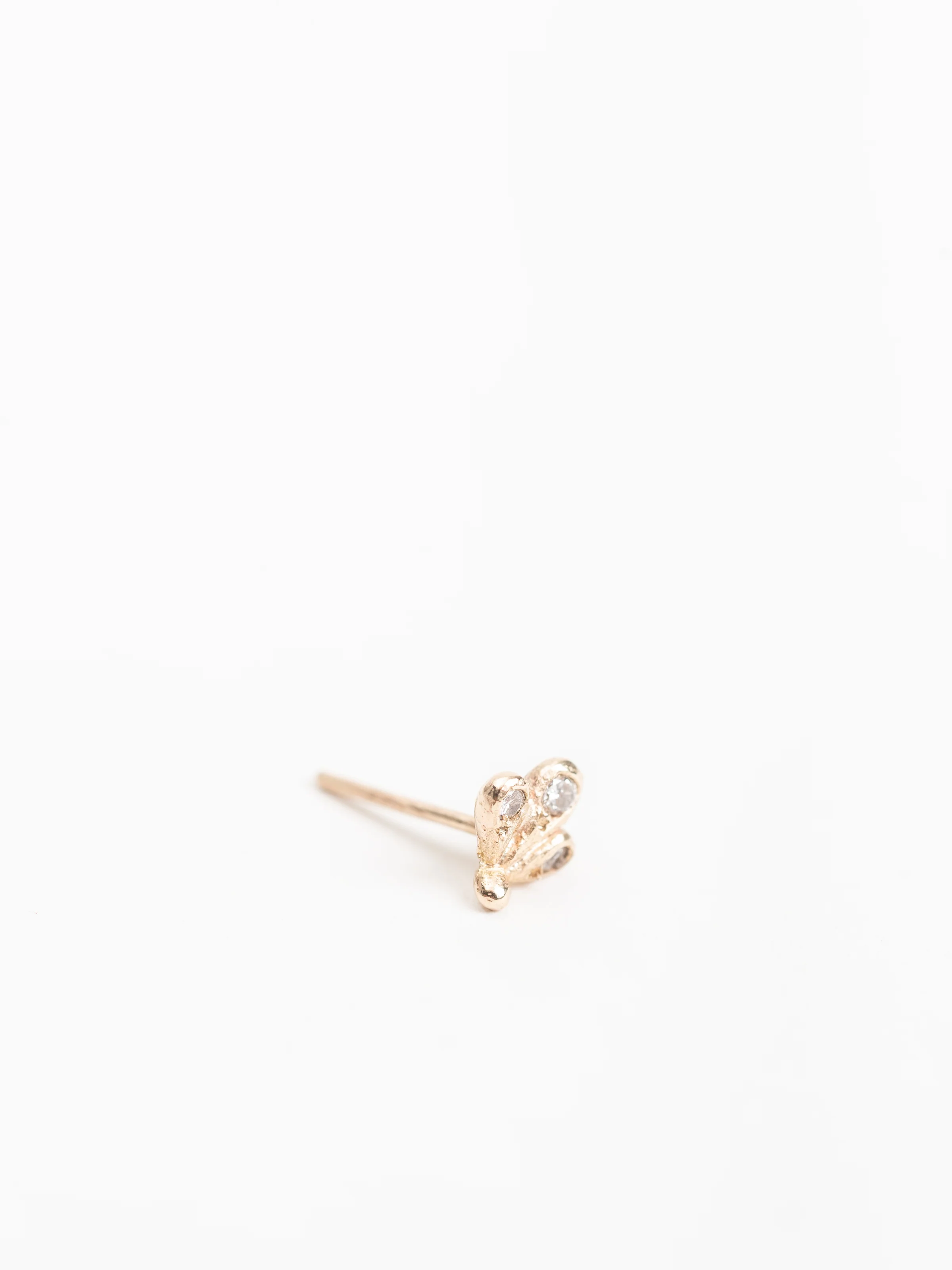 small paisley stud earrings w/ diamonds - Image 3