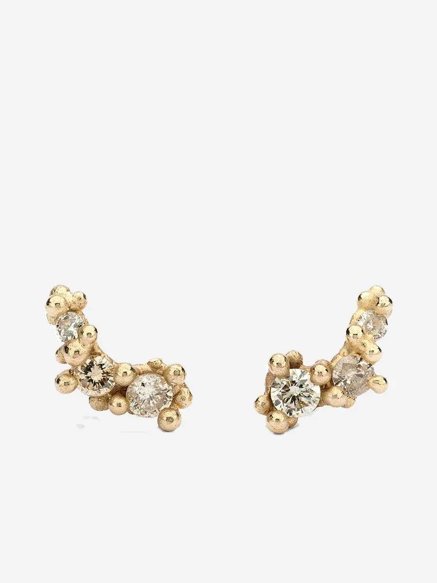 champagne diamond studs